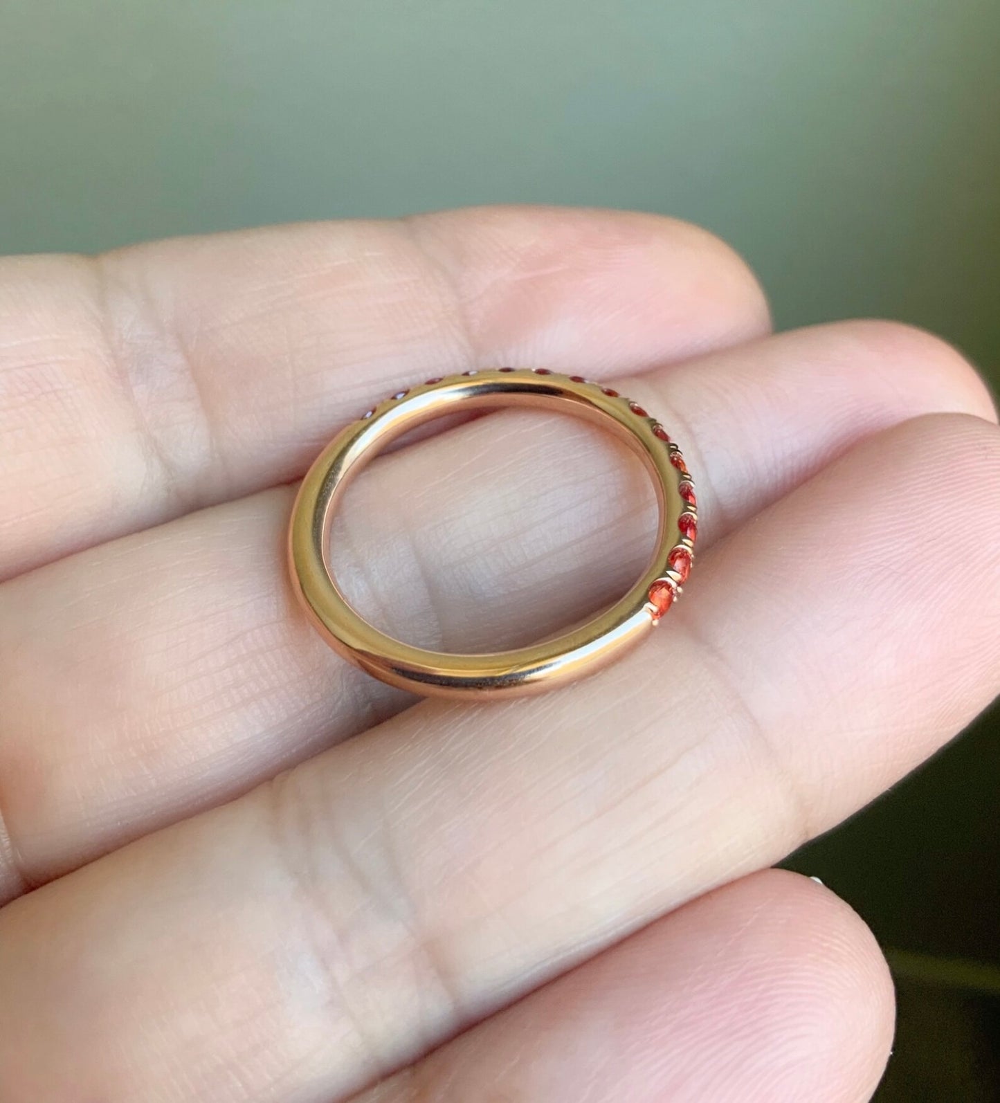 Reserved for Pat ONLY/ 3mm Full Eternity Orange Sapphire Band