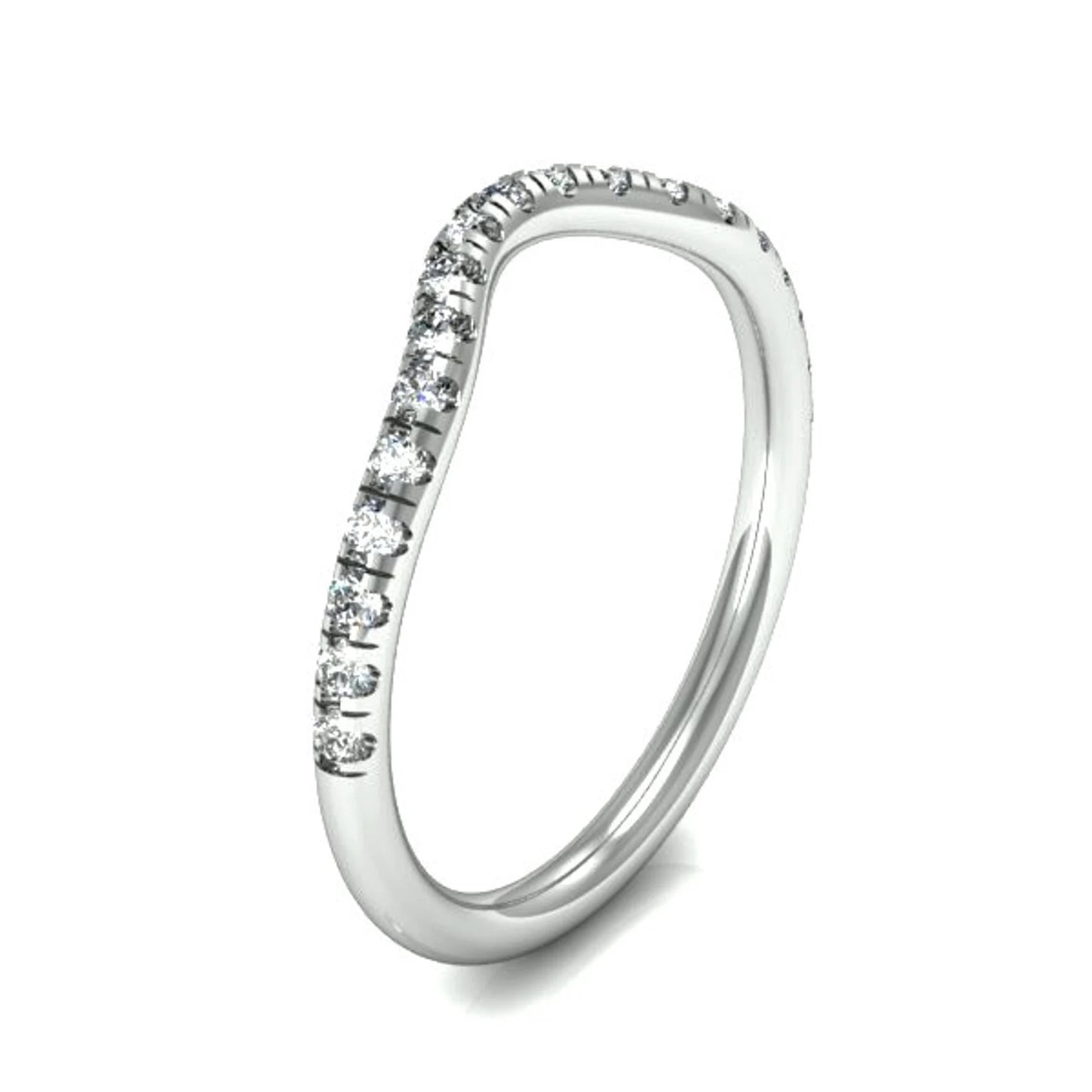Reserved for Sydney ONLY/ 14K White Gold Plain 1.7mm Curved Band