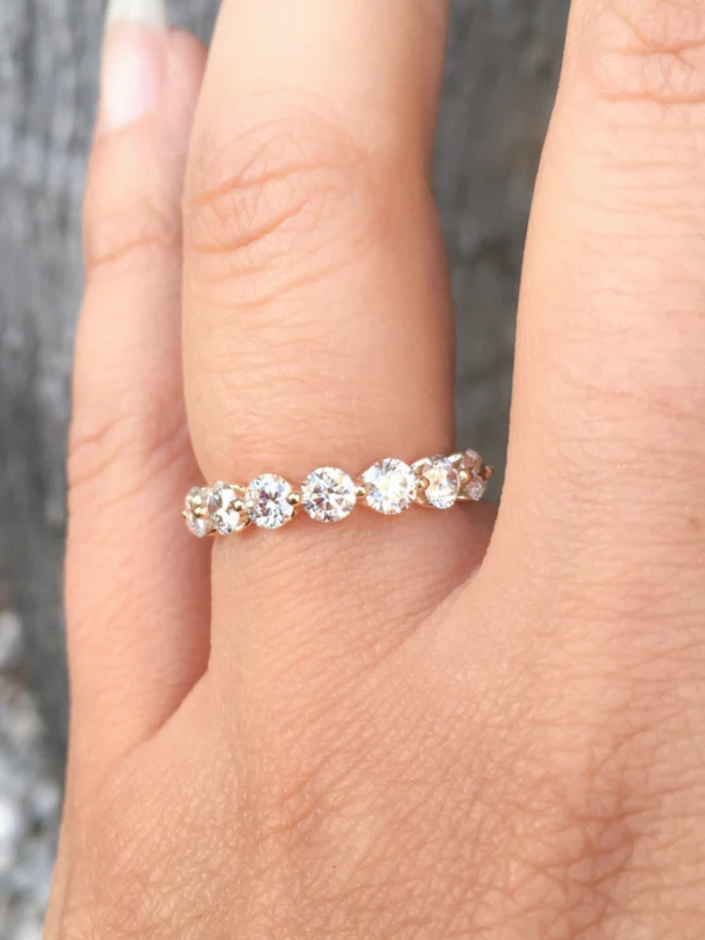 Lab Grown Diamond Bubble Ring/ 3.5mm 8 Stone Floating Diamond Ring/ Prong Set Large Diamond Band/ Women's Wedding Band/ 14K 18K or Platinum