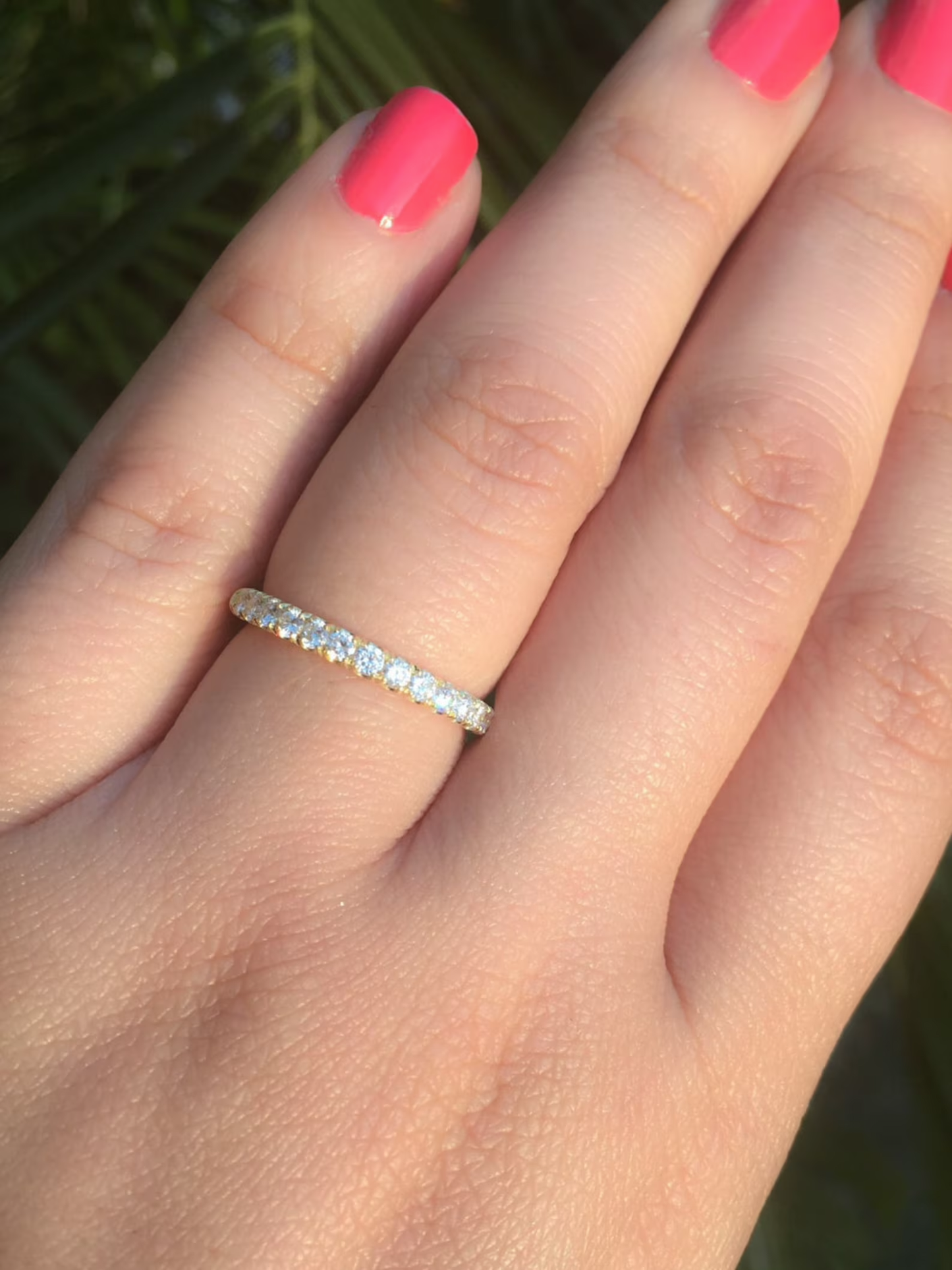 Half Eternity 1/2 Carat Lab Grown Diamond Pave Ring/ 2.5 MM Women's Wedding Stacking/ Infinity Diamond Anniversary Band/ 14K 18K or Platinum