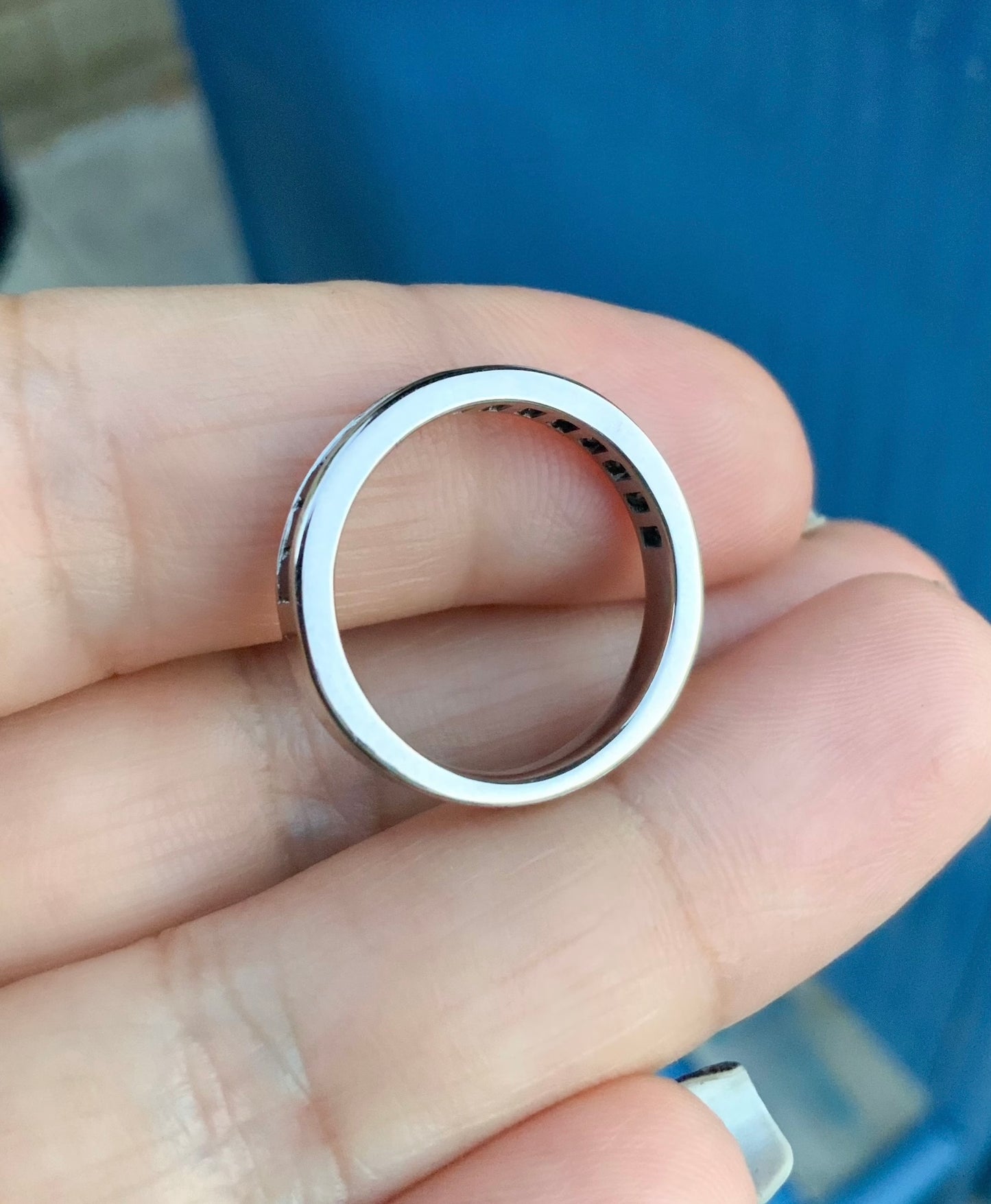 Reserved for Neenah Only/ 4mm 14KR Infinity Band Channel Set with Princess Cut Natural Black Diamonds