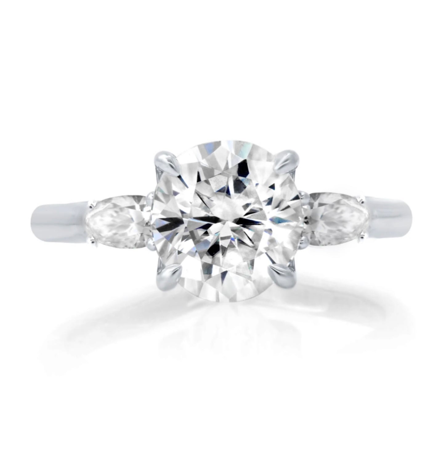 Reserved for T. Moore ONLY/ 14K White Gold 3-Stone Engagement Ring/ Last (2nd) Payment