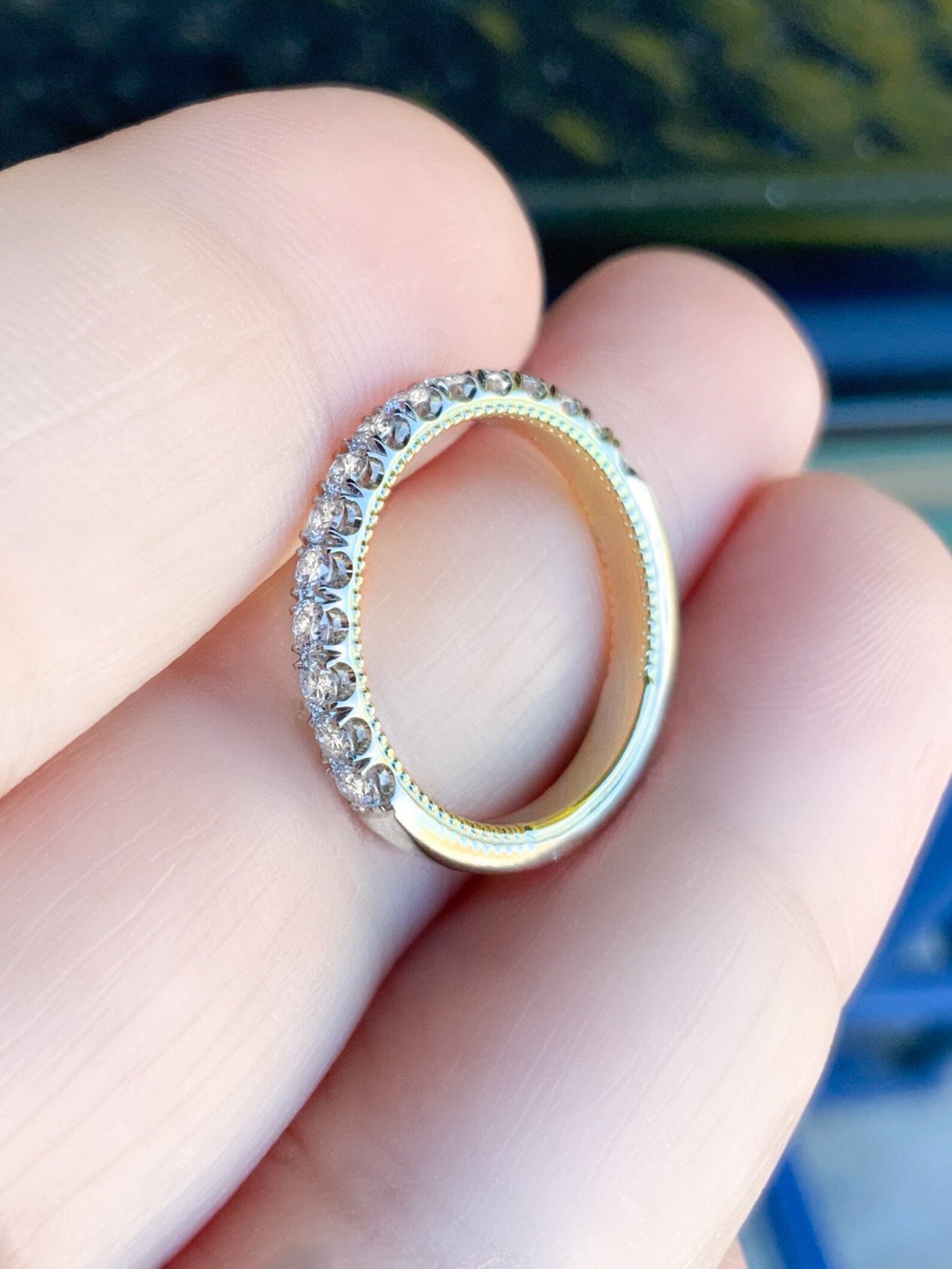 Reserved for Madison/ 12 Stone Oval Lab Grown Diamond Two Tone Band/ Comes with APPRAISAL CERTIFICATE