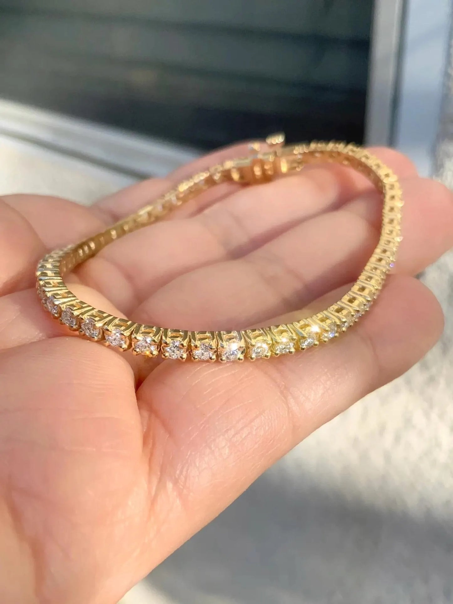 Lab Grown Diamond Tennis Bracelet/ Prong Set Round Diamond Stacking Eternity Bracelet/ 3 Carat Diamond Tennis Bracelet/ 14K, 18K/ Appraisal