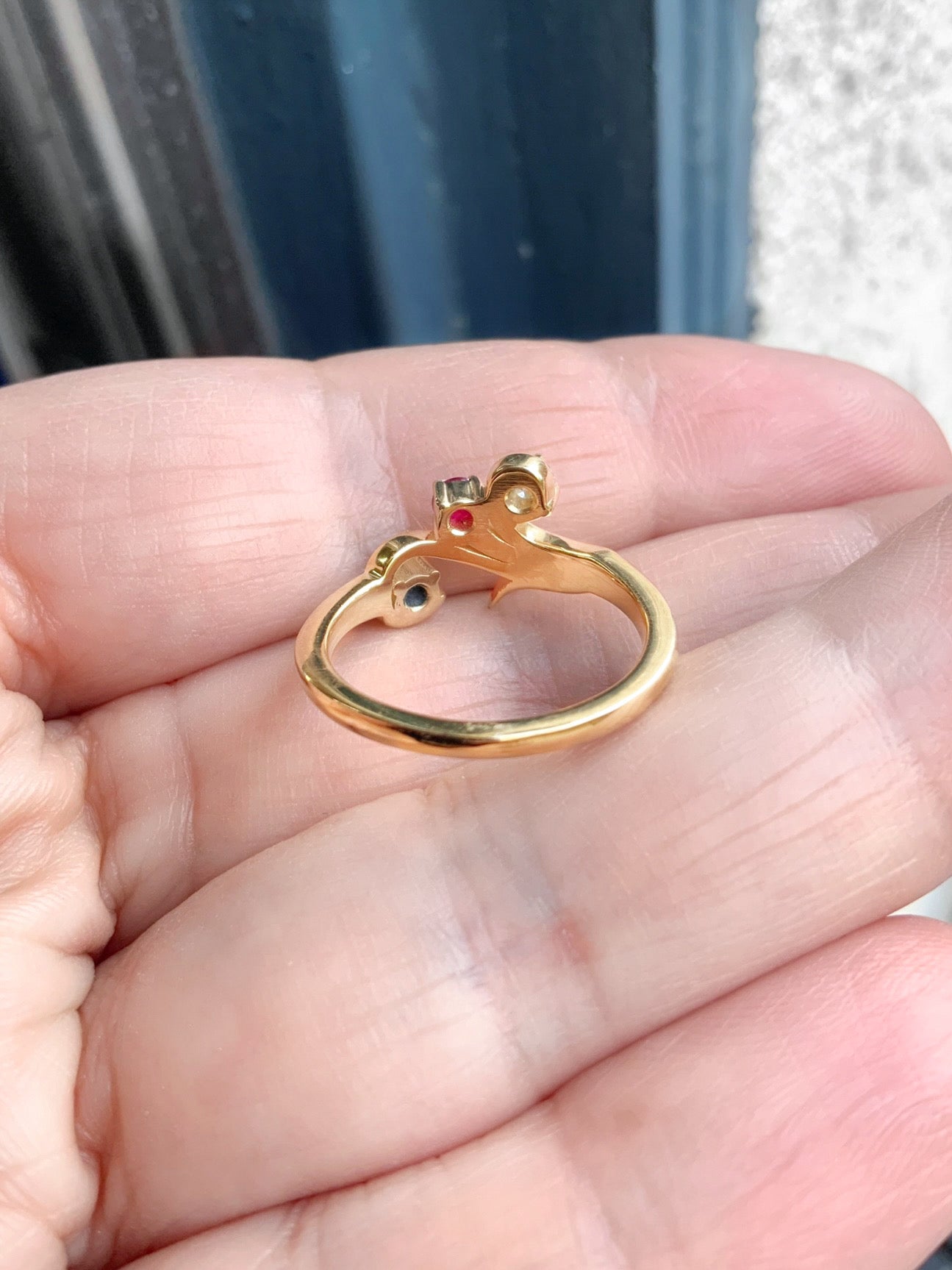 3 Stone Mother's Ring/ Tree Leaf Nature Inspired Floral Design/ Personalized Family Birthstone Twig Ring/ Diamond Ruby Amethyst Branch Ring