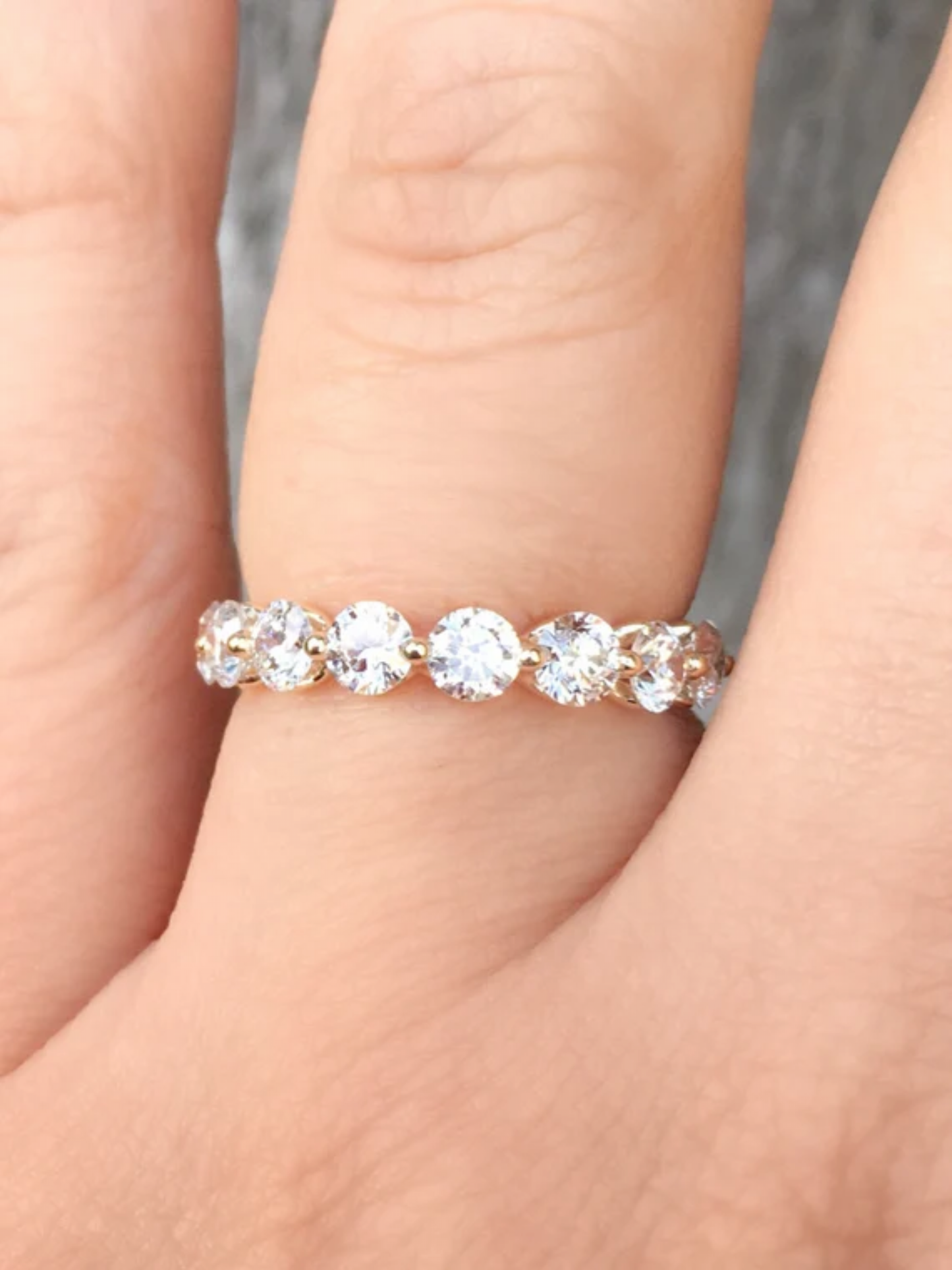 Lab Grown Diamond Bubble Ring/ 3.5mm 8 Stone Floating Diamond Ring/ Prong Set Large Diamond Band/ Women's Wedding Band/ 14K 18K or Platinum
