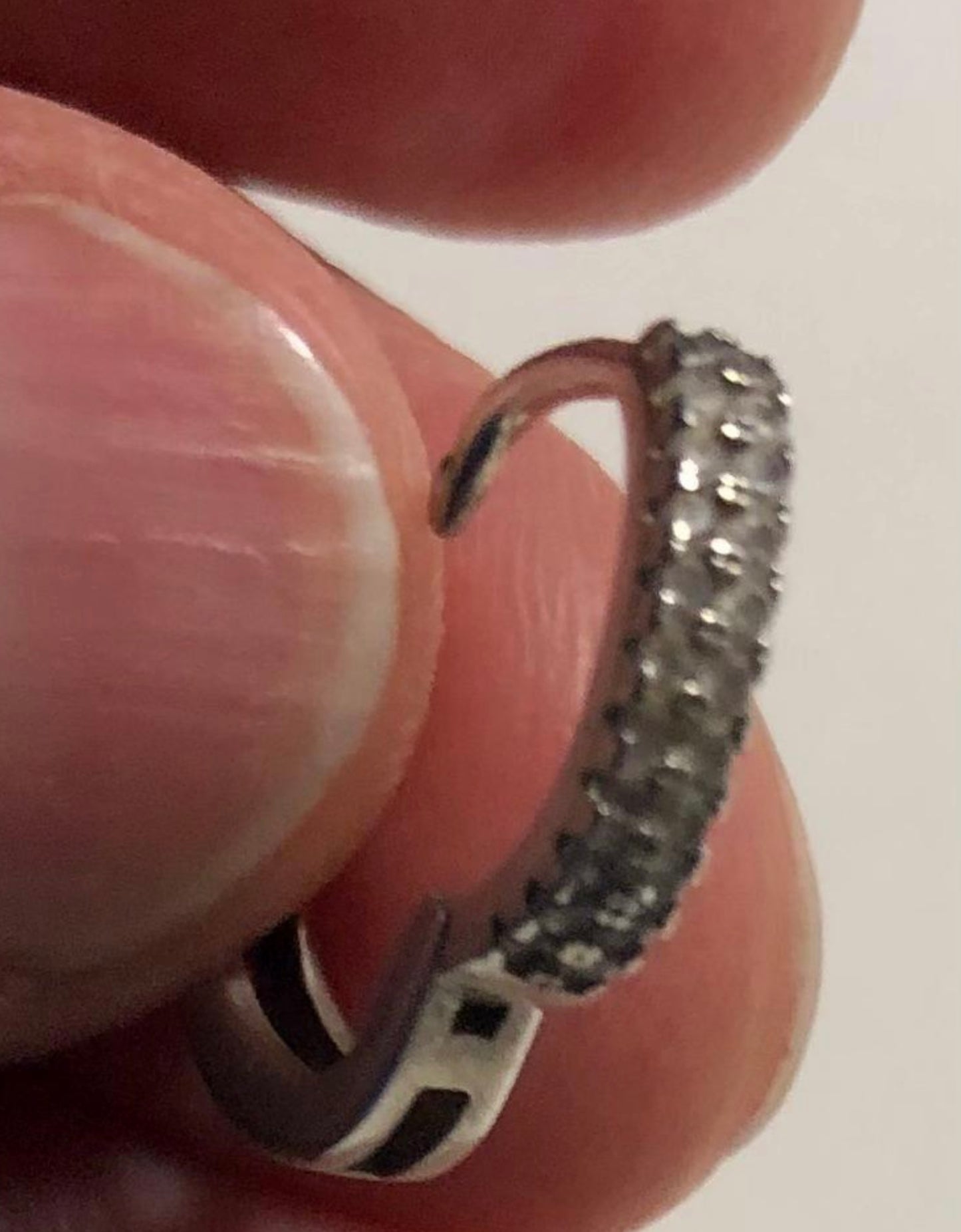 RESERVED FOR NADIRA/ 18K White Gold Pair of Pave Hoops with Natural Diamonds