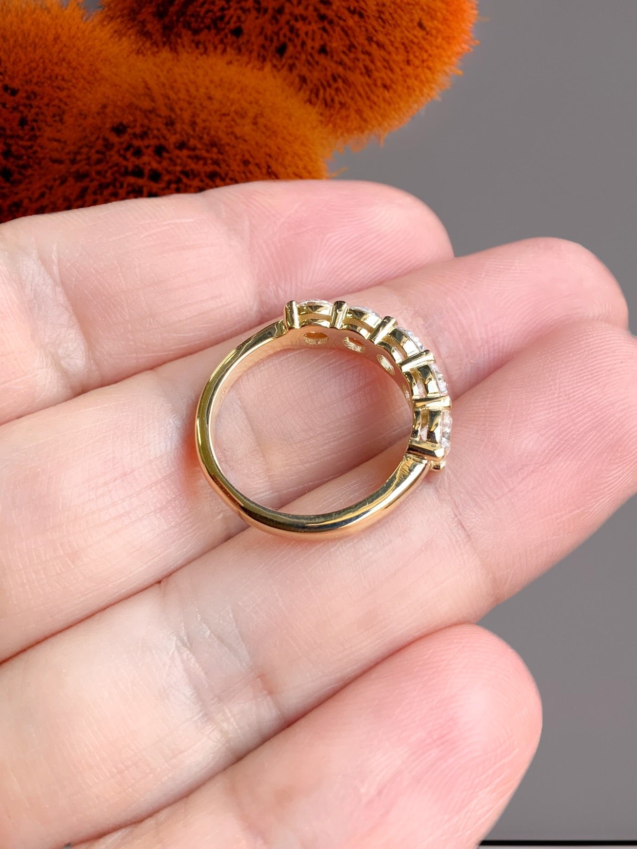 Five Stone Diamond Ring/ 1.5ct Lab Grown Diamond Wedding 5th Anniversary Ring/ 5 Stone Shared Prong Set Ring/ Gold or Platinum/ w Appraisal