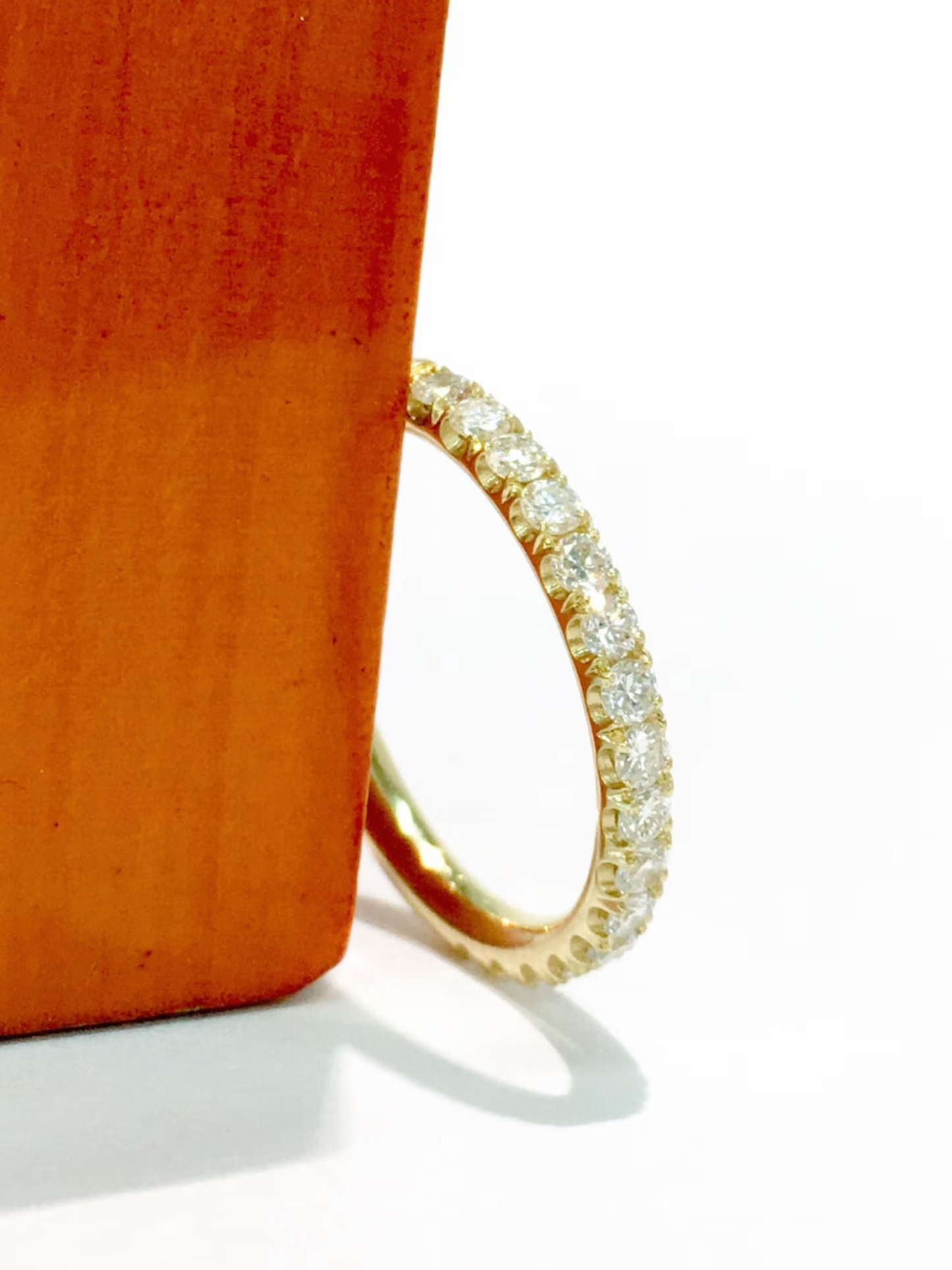 Half Eternity 1/2 Carat Lab Grown Diamond Pave Ring/ 2.5 MM Women's Wedding Stacking/ Infinity Diamond Anniversary Band/ 14K 18K or Platinum