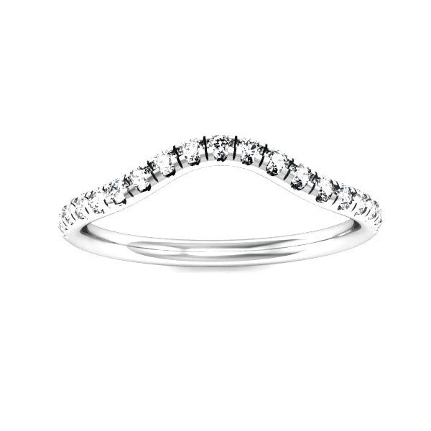 Reserved for Sydney ONLY/ 14K White Gold Plain 1.7mm Curved Band
