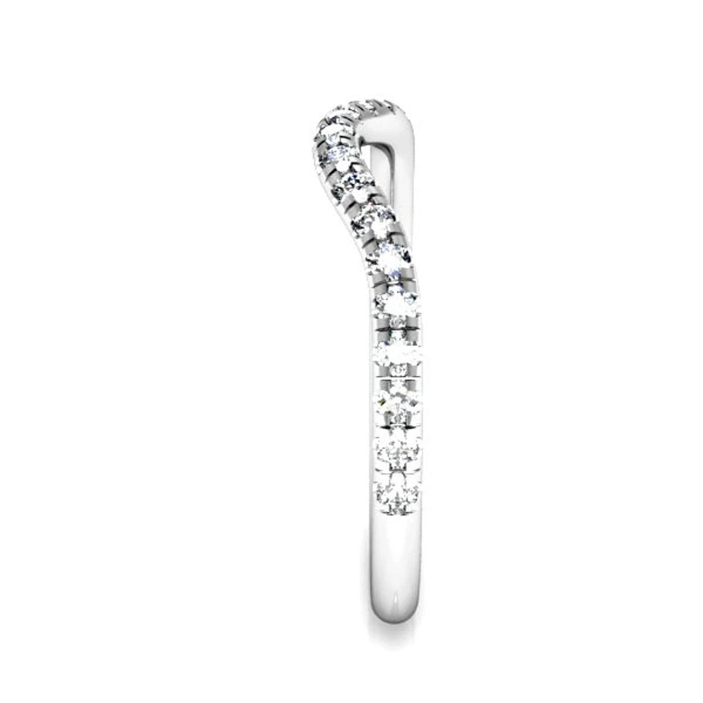 Reserved for Sydney ONLY/ 14K White Gold Plain 1.7mm Curved Band