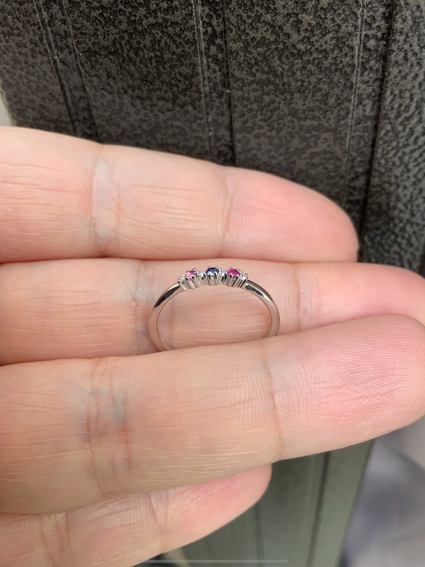 Delicate 3 Stone Mothers Ring/ Minimalist Personalized Family Birthstone Ring/ 3rd Anniversary Friendship Sibling Multi Stone Stacking Ring