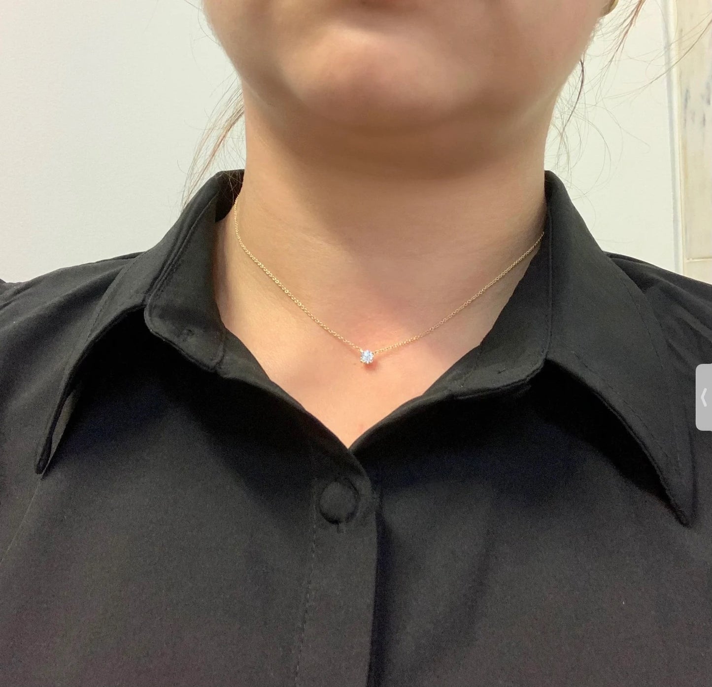 0.50 Ct Diamond Solitaire Layering Necklace/ Half Carat Lab Grown Diamond Minimalist Necklace/ Round 5mm Floating Diamond Pendant on Chain