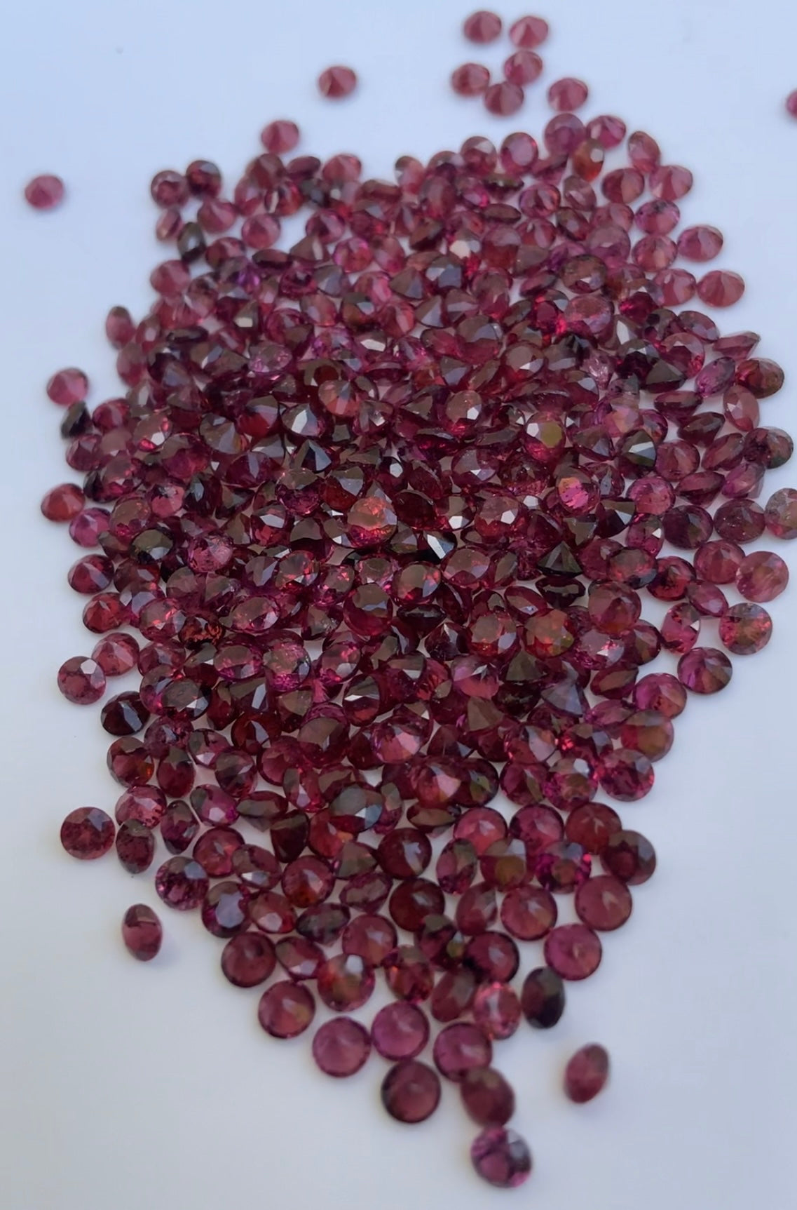 DEPOSIT for 3/4 Eternity Pave Band with ADiamonds & Rhodolite Garnets