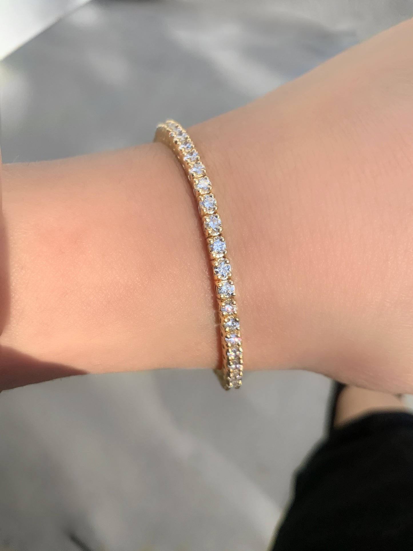 Lab Grown Diamond Tennis Bracelet/ Prong Set Round Diamond Stacking Eternity Bracelet/ 3 Carat Diamond Tennis Bracelet/ 14K, 18K/ Appraisal