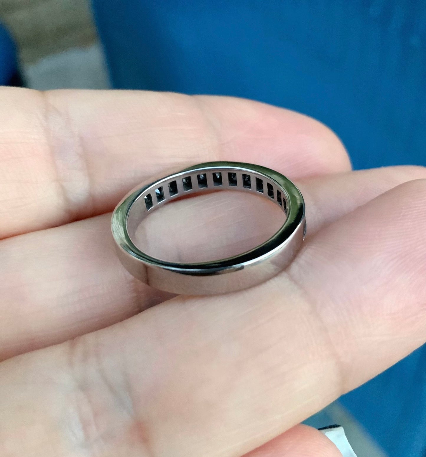 Reserved for Neenah Only/ 4mm 14KR Infinity Band Channel Set with Princess Cut Natural Black Diamonds