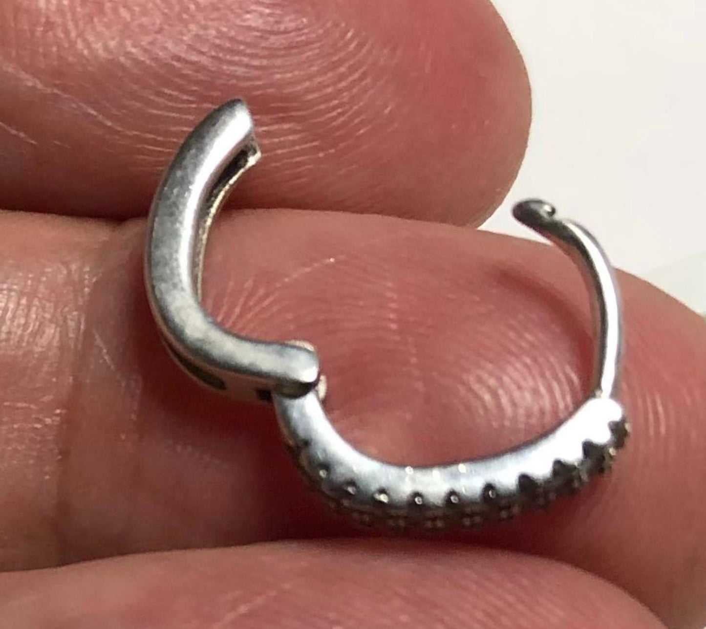 RESERVED FOR NADIRA/ 18K White Gold Pair of Pave Hoops with Natural Diamonds