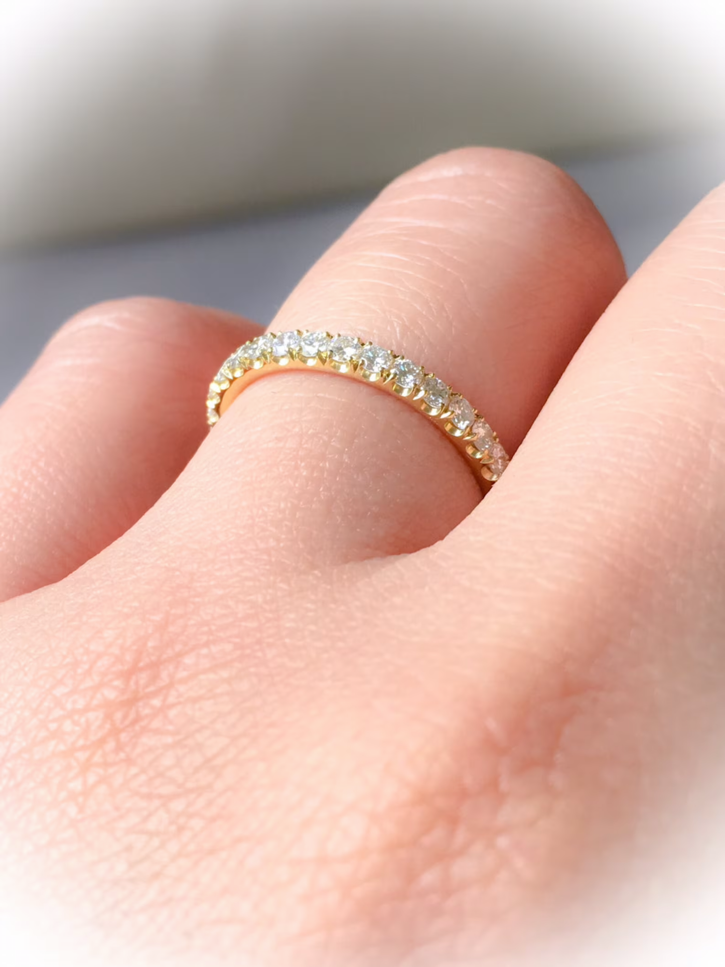 Half Eternity 1/2 Carat Lab Grown Diamond Pave Ring/ 2.5 MM Women's Wedding Stacking/ Infinity Diamond Anniversary Band/ 14K 18K or Platinum