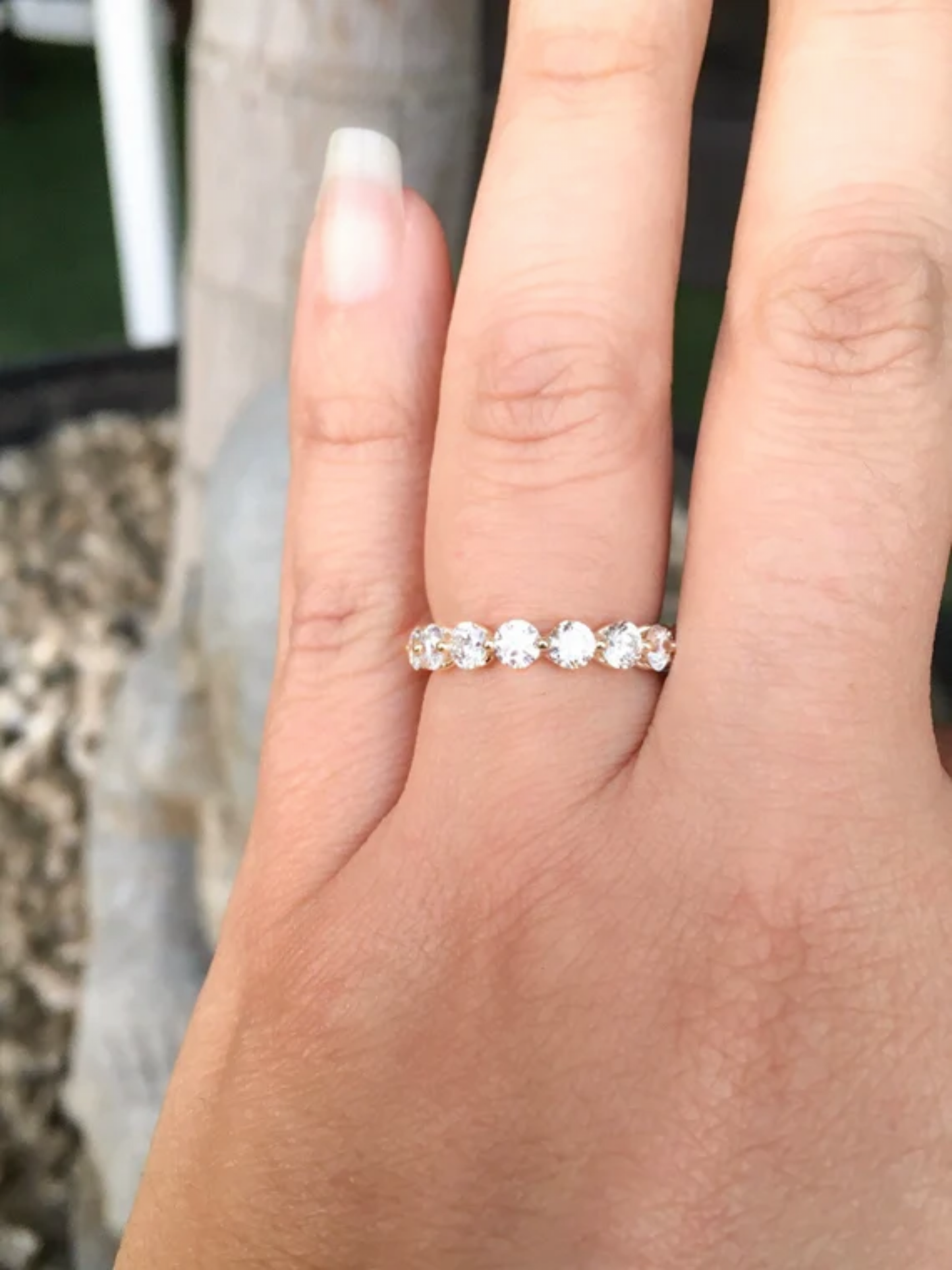 Lab Grown Diamond Bubble Ring/ 3.5mm 8 Stone Floating Diamond Ring/ Prong Set Large Diamond Band/ Women's Wedding Band/ 14K 18K or Platinum