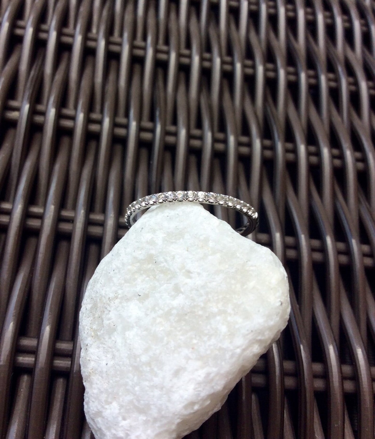 Half Eternity Pave Diamond Band/ Delicate Infinity Natural Diamond 1.6mm Band / Diamond Matching Stacking Ring/ 10K, 14K, 18K or Platinum