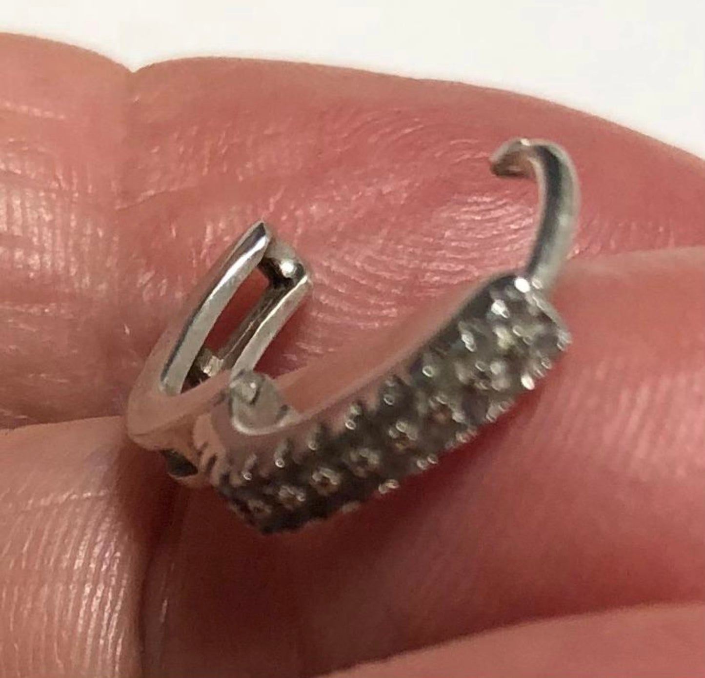 RESERVED FOR NADIRA/ 18K White Gold Pair of Pave Hoops with Natural Diamonds