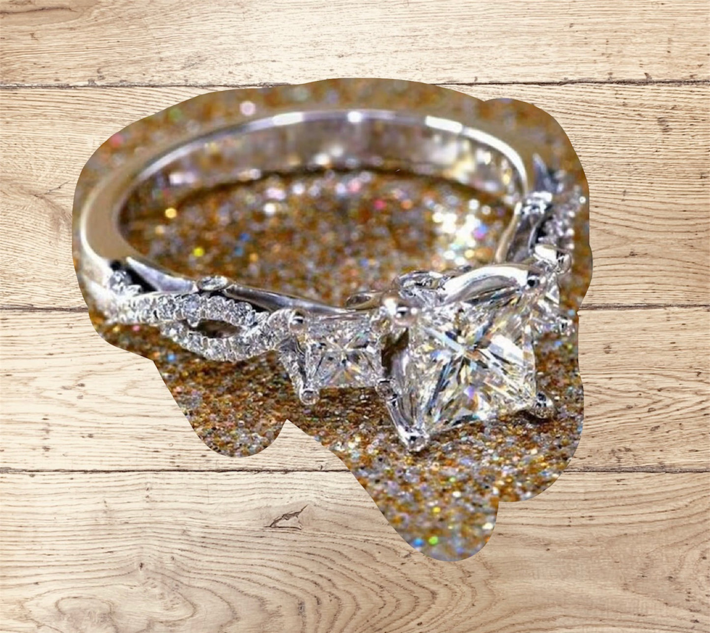 Reserved for Giovana/ Custom 3-Stone Solitaire