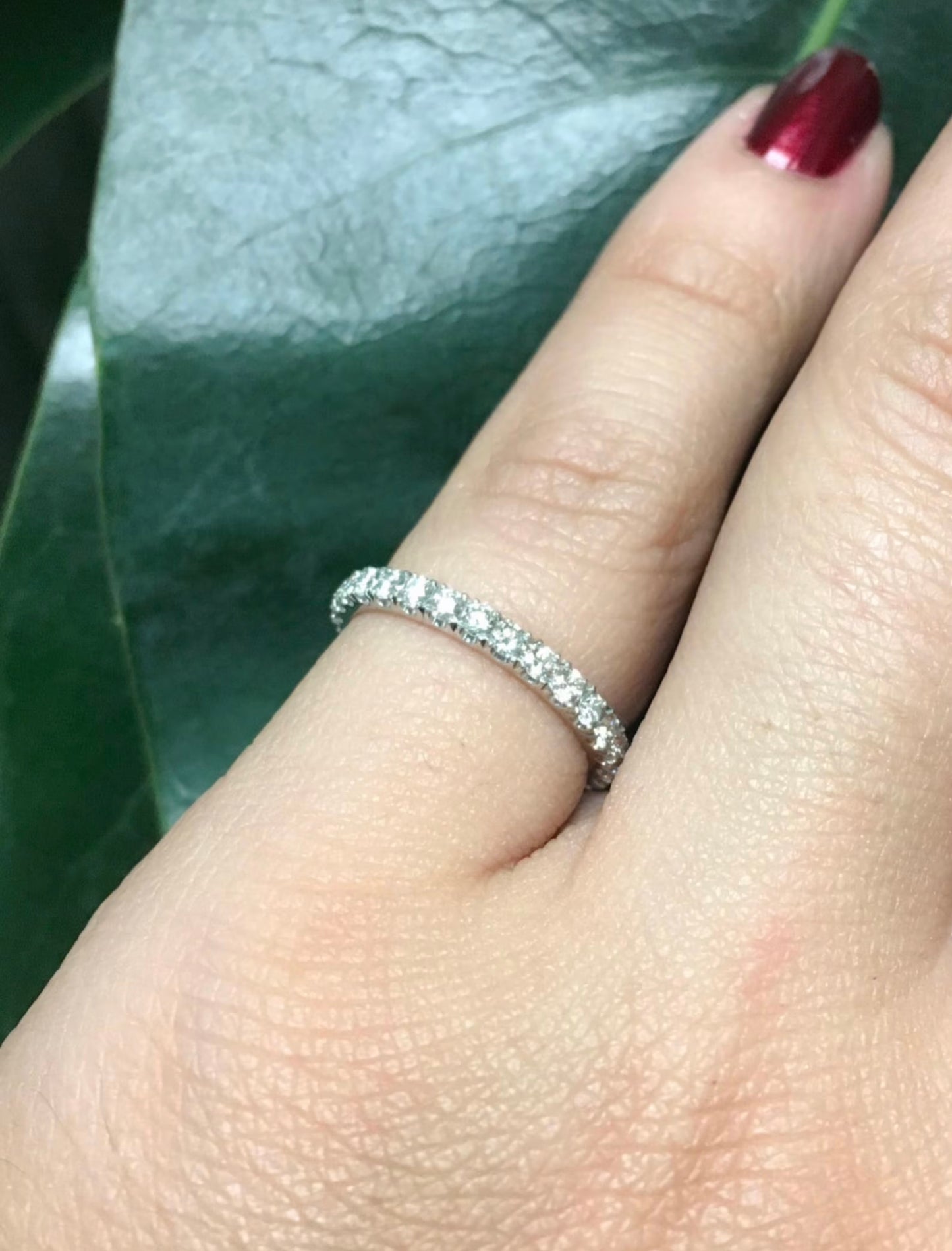 2.5mm Platinum Half Eternity Lab Grown Diamond Pave Band