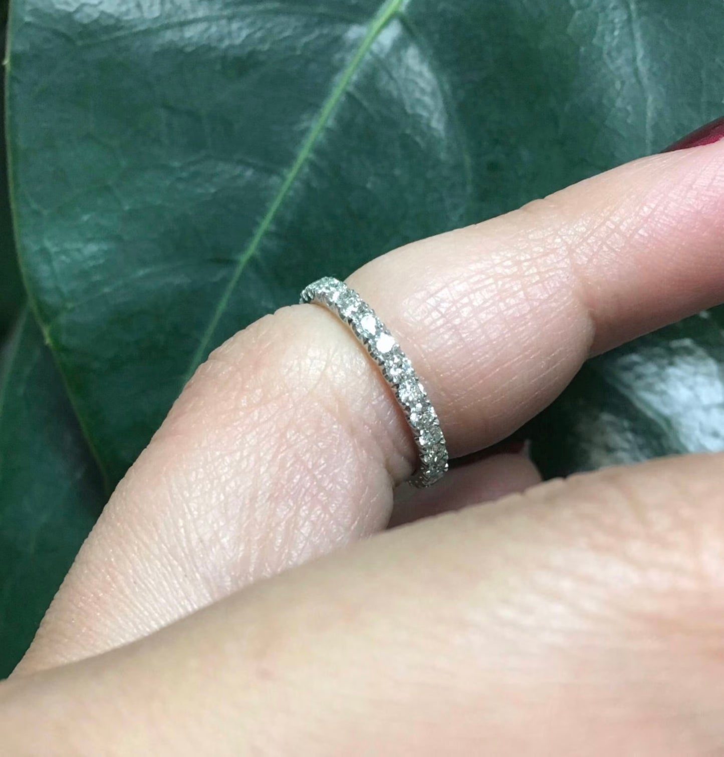 2.5mm Platinum Half Eternity Lab Grown Diamond Pave Band