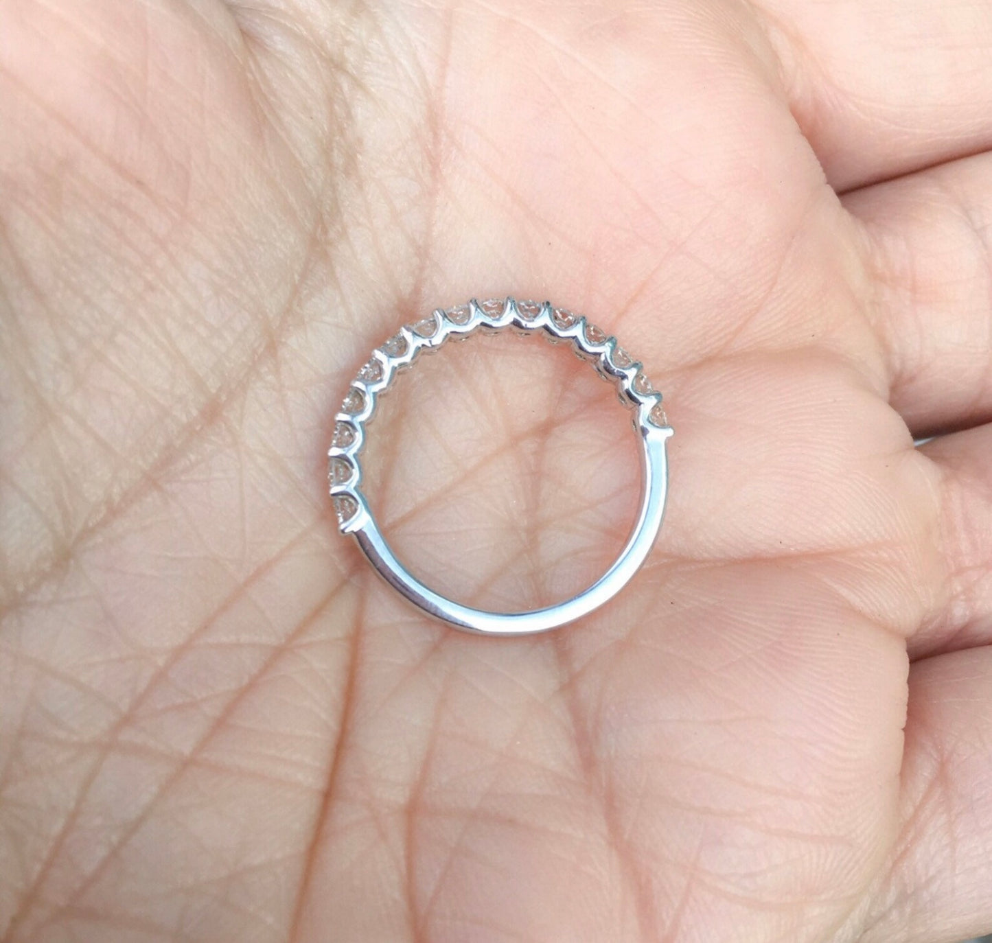 Lab Grown Diamond Half Eternity Ring/ U Prong Set 2.3mm/ Lab Grown Diamond Wedding Band/ Diamond Stacking Ring/ Solid Gold or Platinum