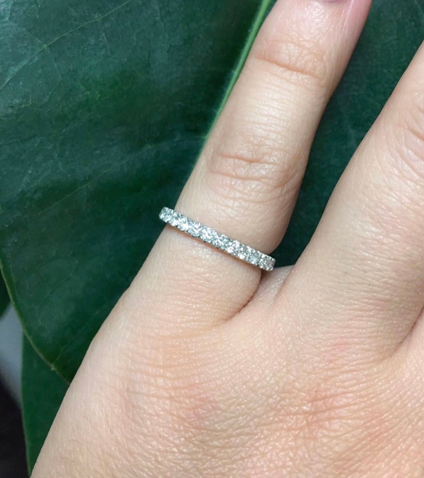 2.5mm Platinum Half Eternity Lab Grown Diamond Pave Band
