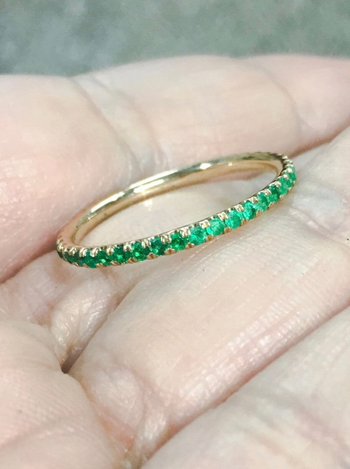 Reserved for Rachalia ONLY/ Custom Four-Birthstone Pave Full Eternity Band