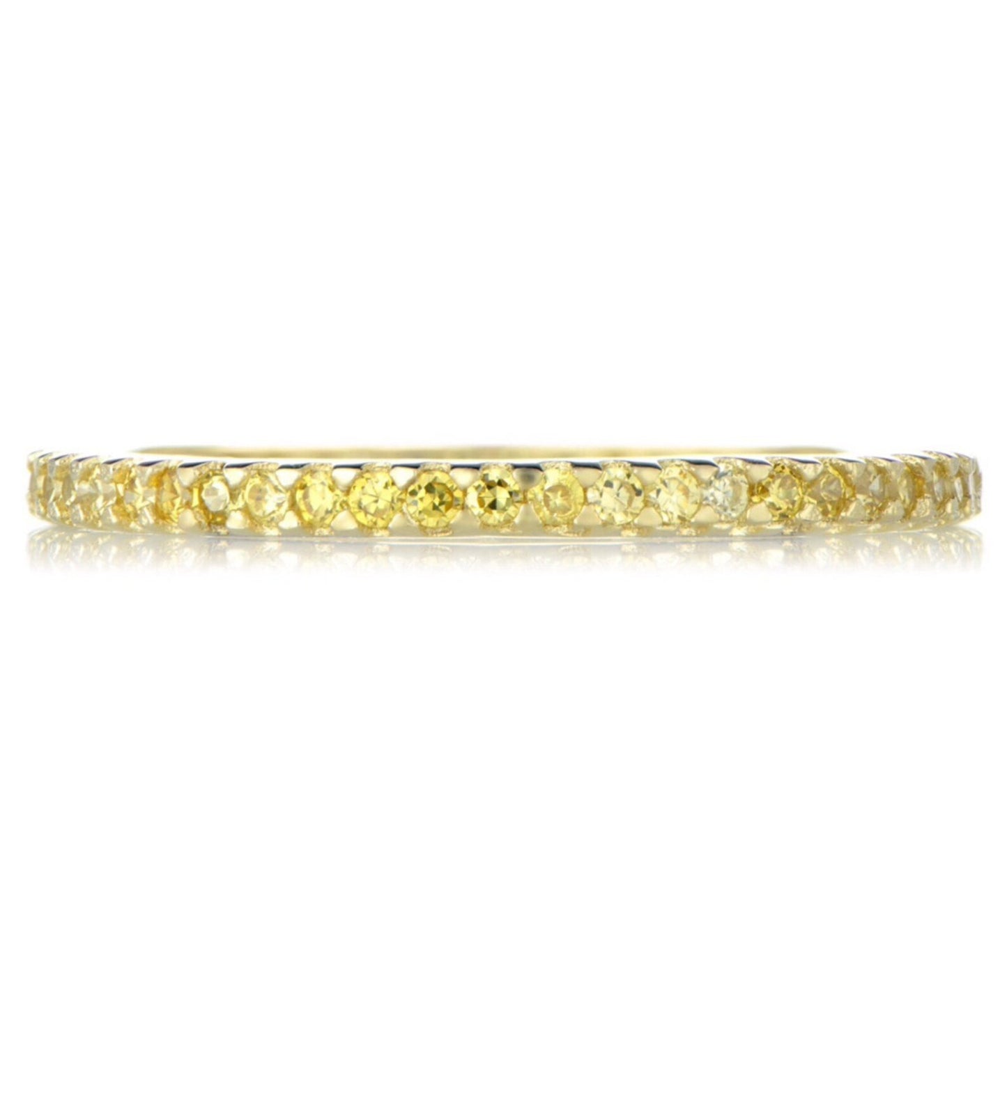 Reserved for Ashley Only/ 10K Yellow Gold 1.5mm Delicate Light Yellow Sapphire Full Eternity Ring in Size 2