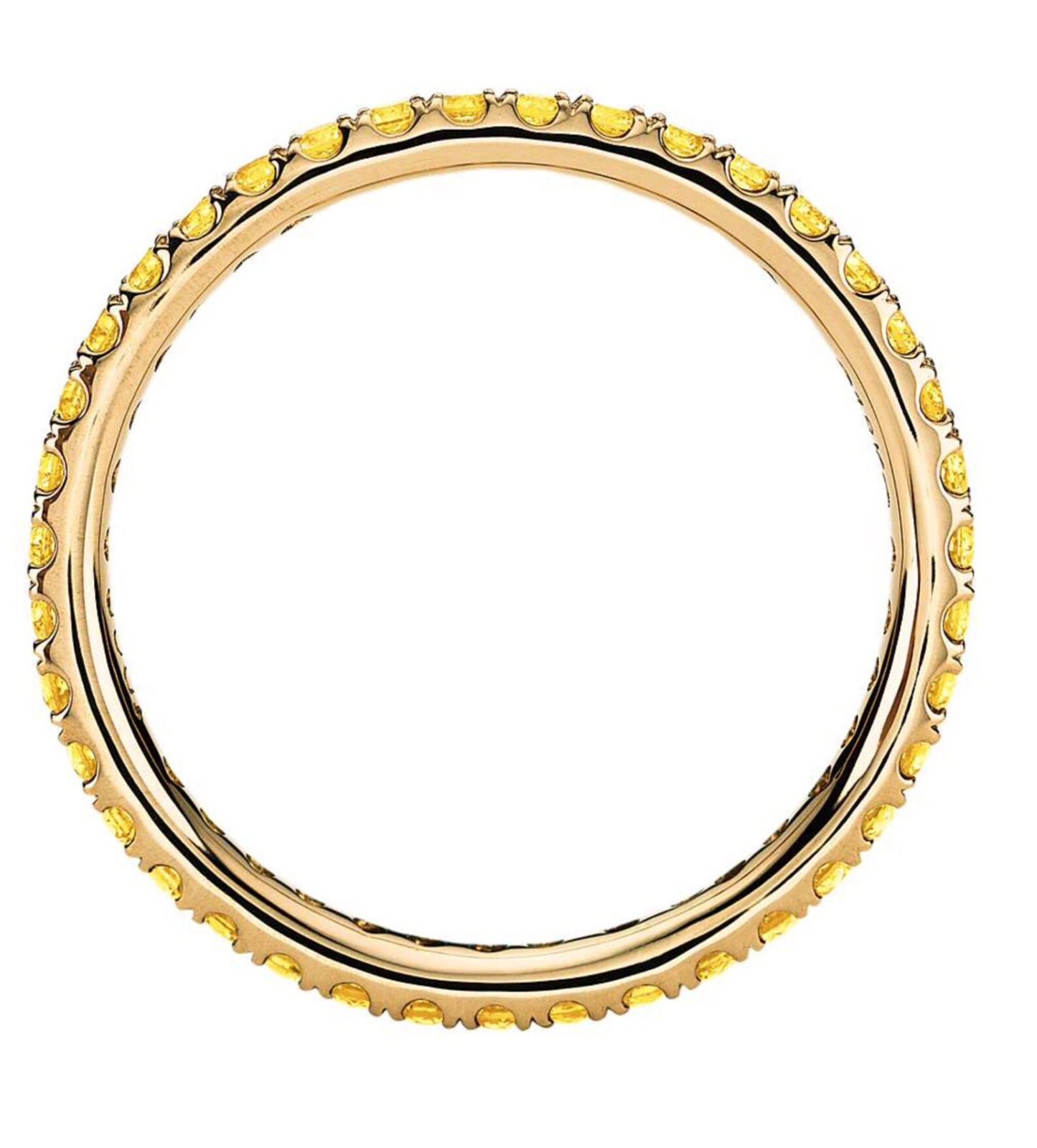 Reserved for Ashley Only/ 10K Yellow Gold 1.5mm Delicate Light Yellow Sapphire Full Eternity Ring in Size 2
