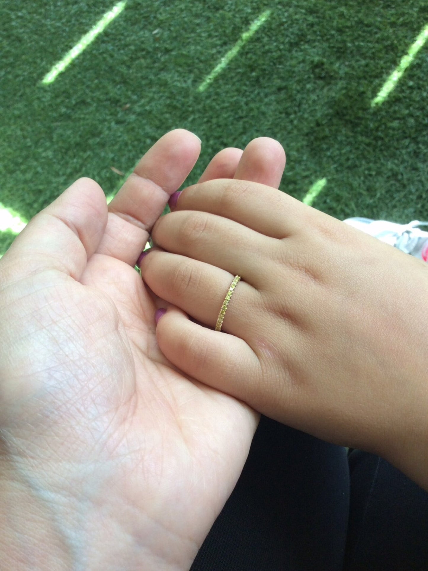 Reserved for Ashley Only/ 10K Yellow Gold 1.5mm Delicate Light Yellow Sapphire Full Eternity Ring in Size 2