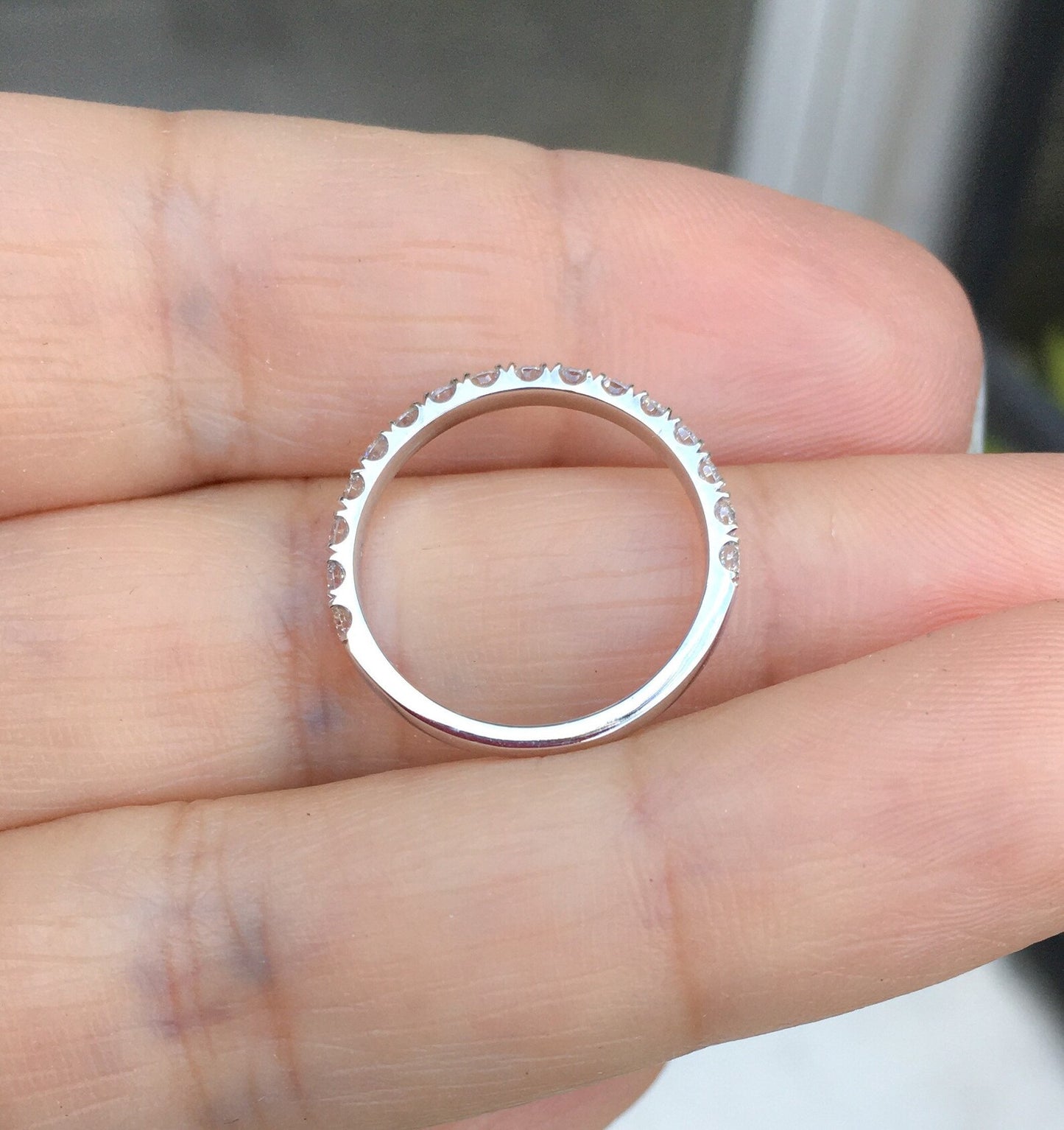 2.5mm Platinum Half Eternity Lab Grown Diamond Pave Band