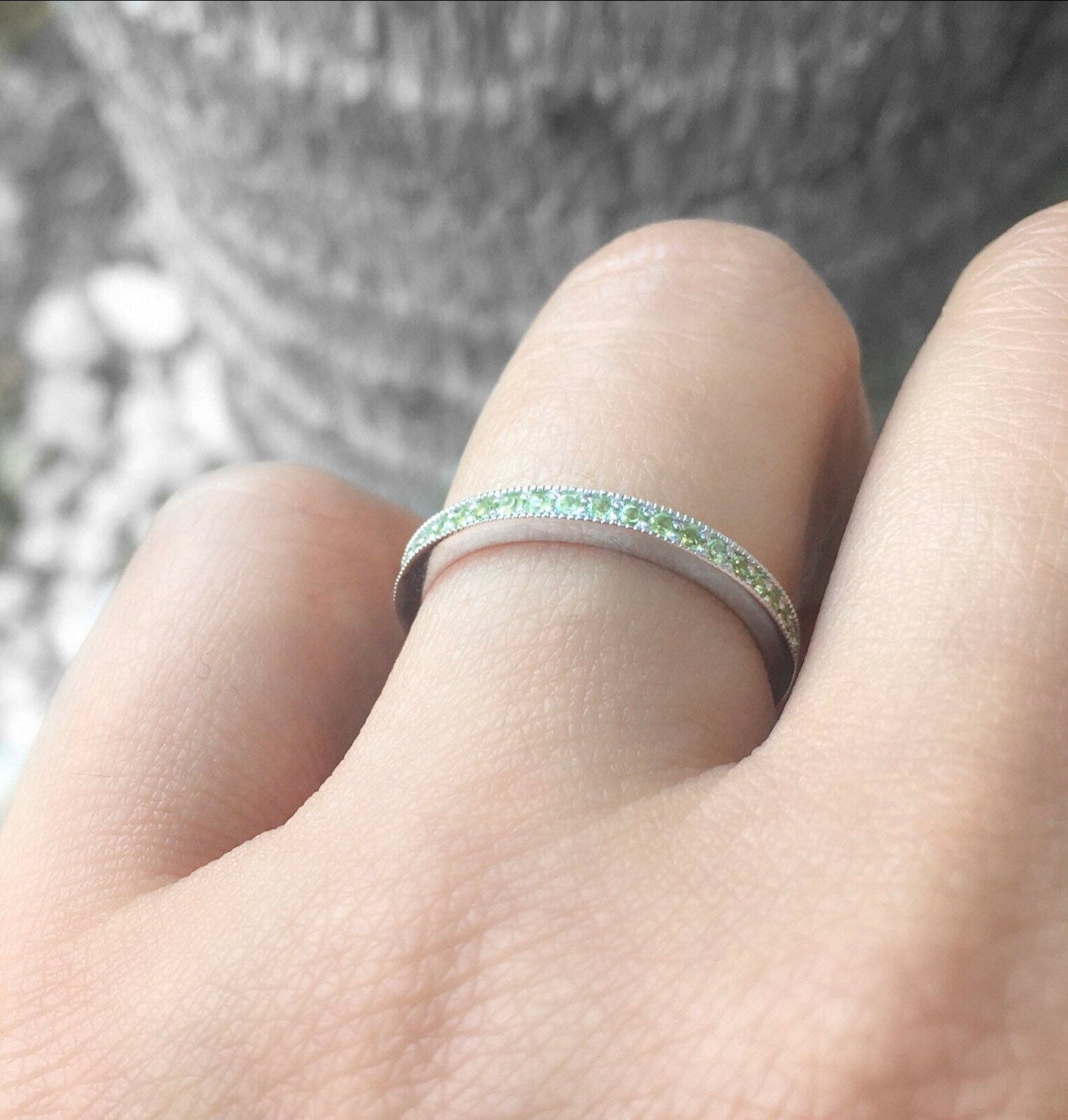 Reserved for Matilda/ Milgrain Full Eternity Stacking Ring with Mix Color Montana Sapphires