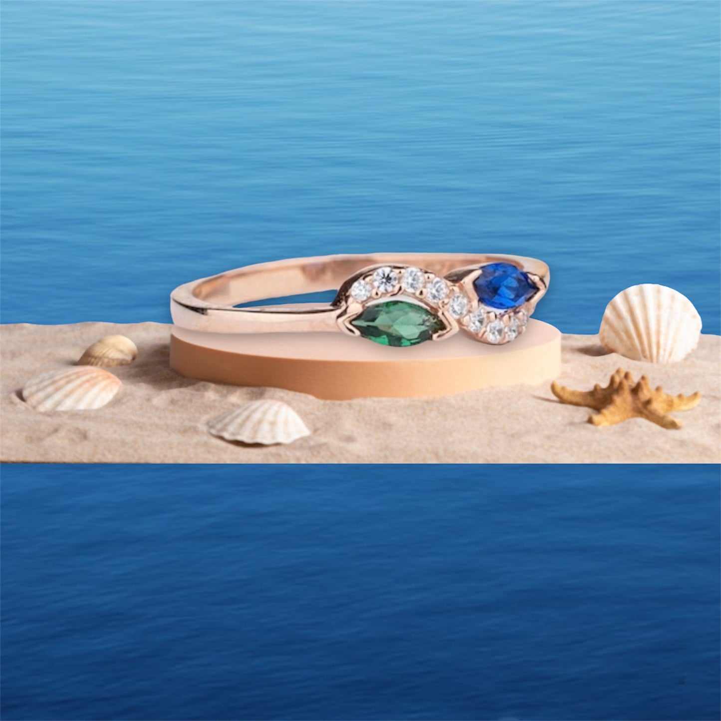 Reserved Listing for Katrina/ Marquise 2 Birthstone Ring