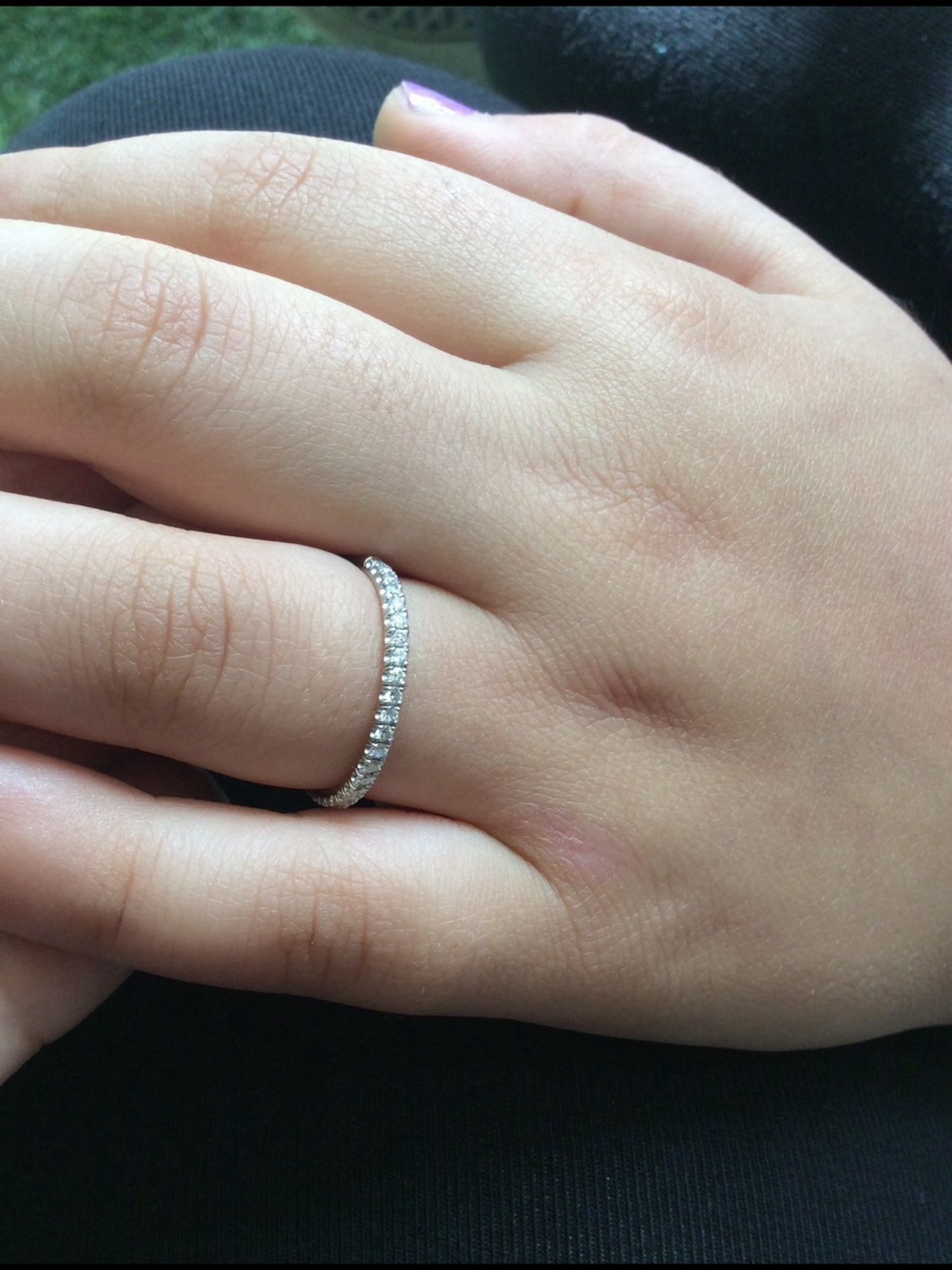 Reserved for Raquel/ 1.8mm 14K Natural Diamond 3/4 Eternity Pave Band