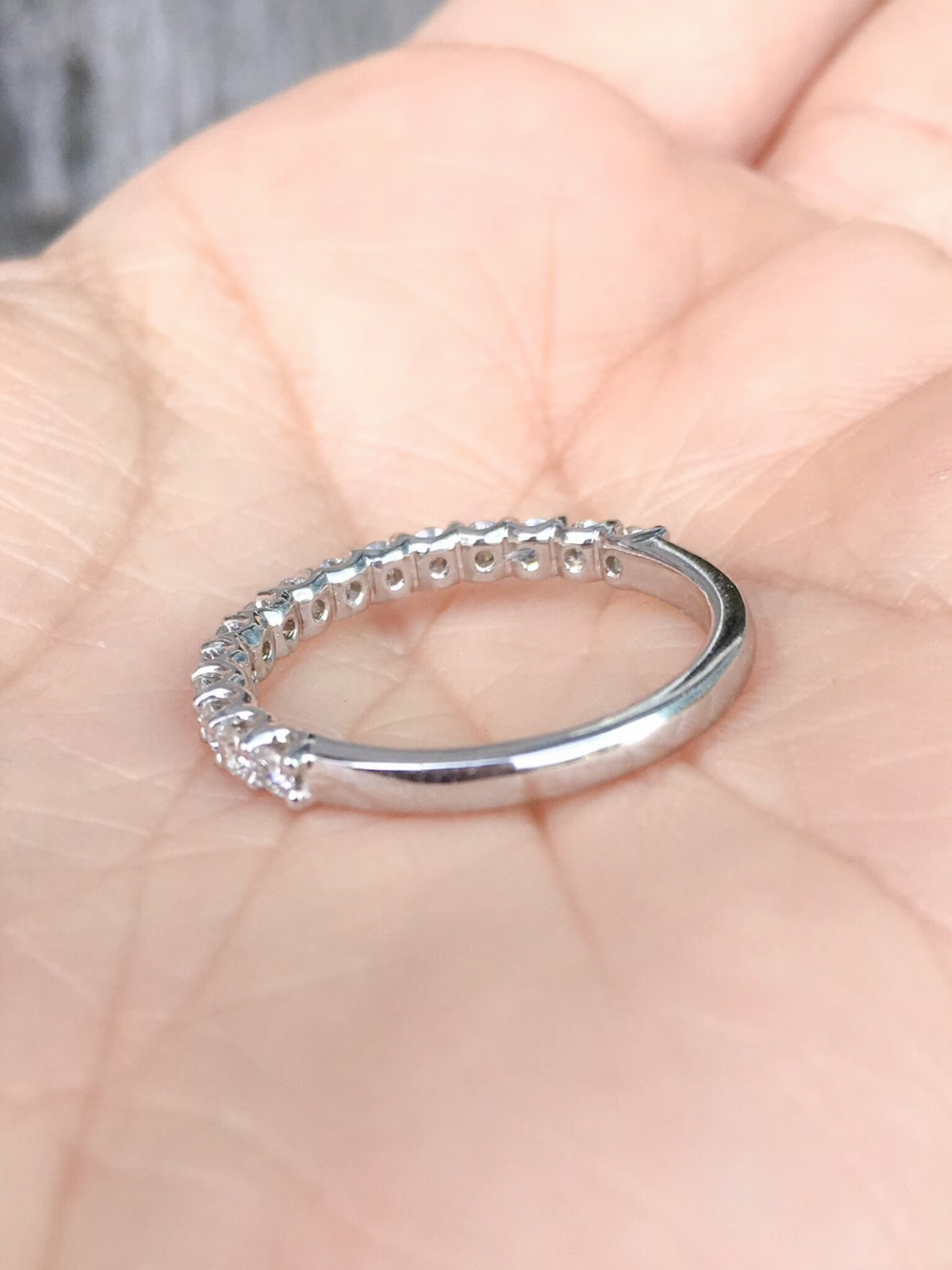 Lab Grown Diamond Half Eternity Ring/ U Prong Set 2.3mm/ Lab Grown Diamond Wedding Band/ Diamond Stacking Ring/ Solid Gold or Platinum