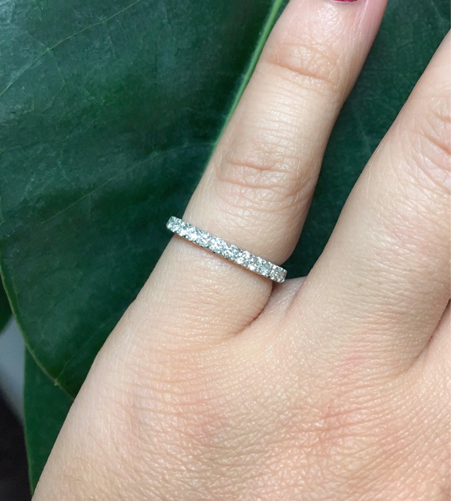 1 Carat Pave Natural Diamond Full Eternity Ring/ 1 Carat Diamond Wedding Band 2.3 MM/ Infinity Diamond Pave 2.3 MM Ring/ April Stacking Ring