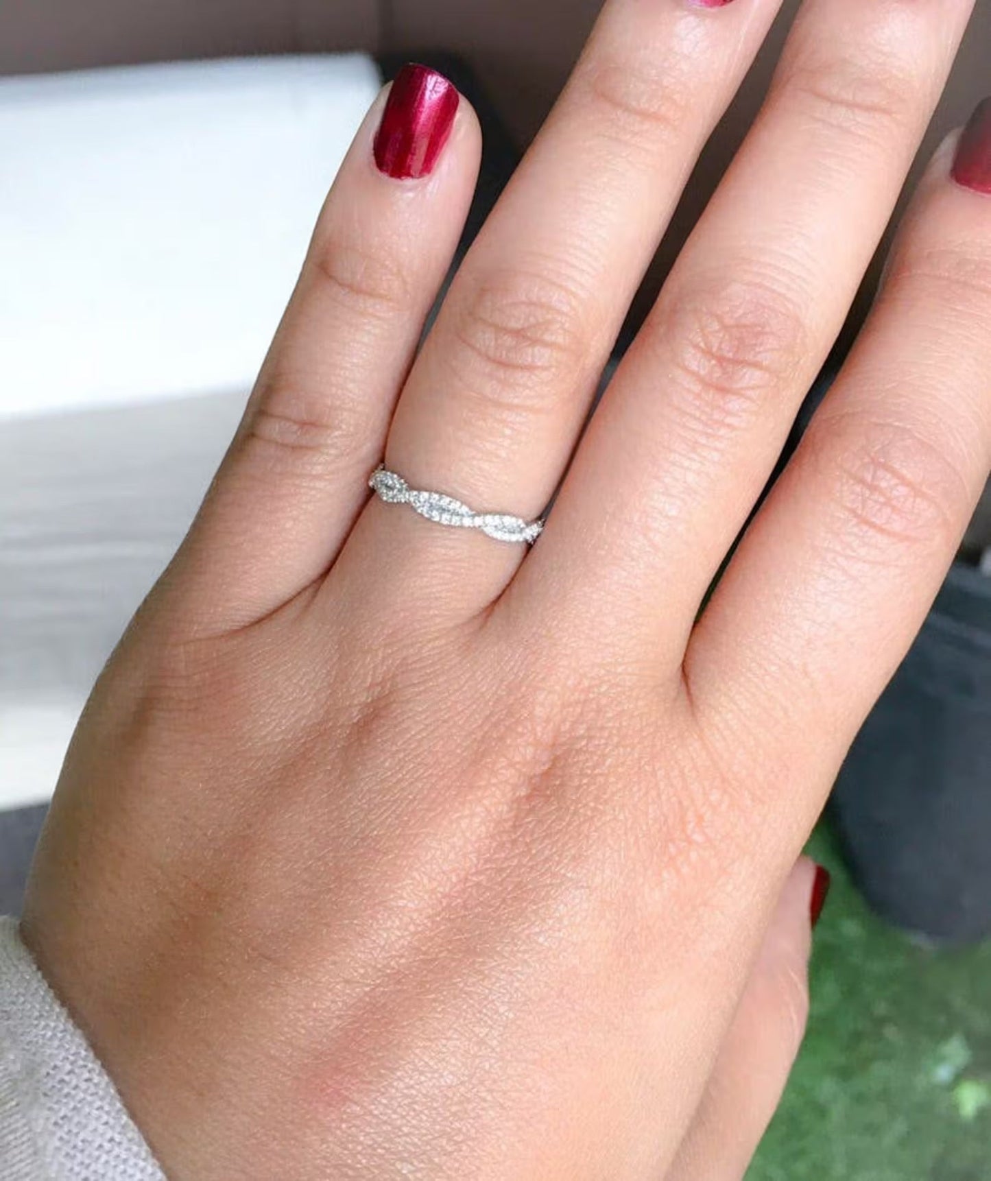 Reserved for Jessica/ 3rd and Last PAYMENT/ 18K Moissanite Bridal Set/ Both Center and Accent Stones are Certified Charles & Colvard Forever One Moissanites