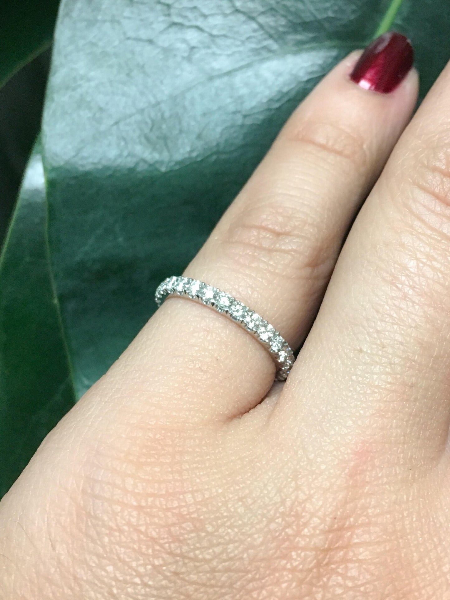 1 Carat Pave Natural Diamond Full Eternity Ring/ 1 Carat Diamond Wedding Band 2.3 MM/ Infinity Diamond Pave 2.3 MM Ring/ April Stacking Ring