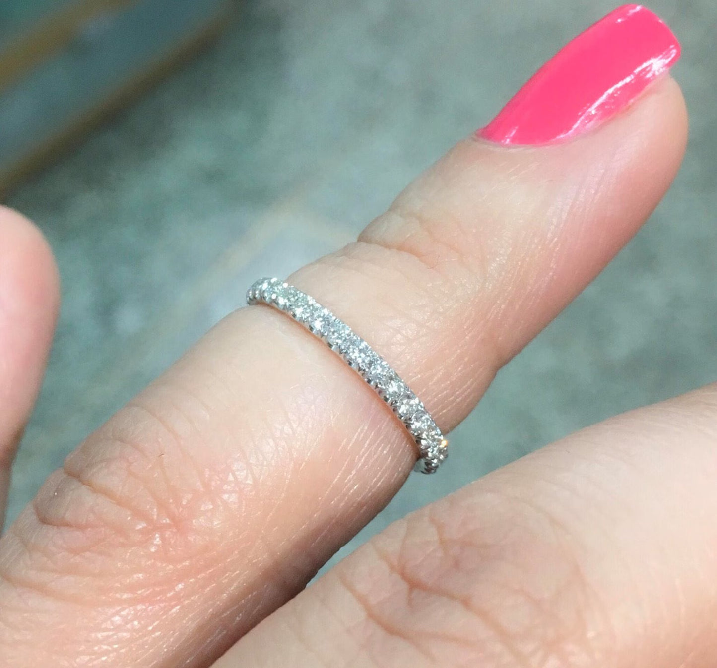 RESERVED FOR CARLA/ Set of Two 3/4 Eternity Pave Lab Grown Diamond Bands