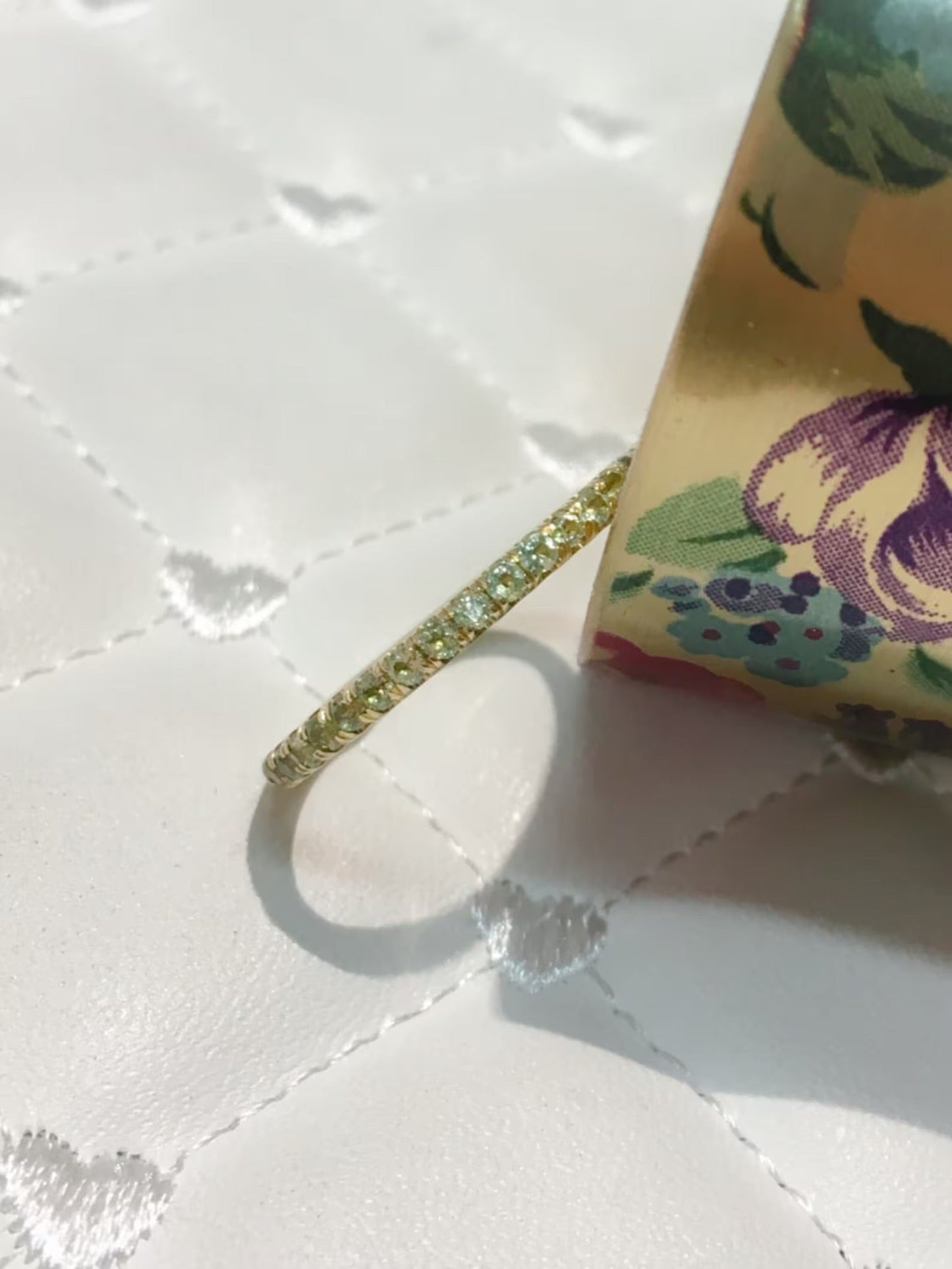 Reserved for Melanie/ Pave Set Peridot Band
