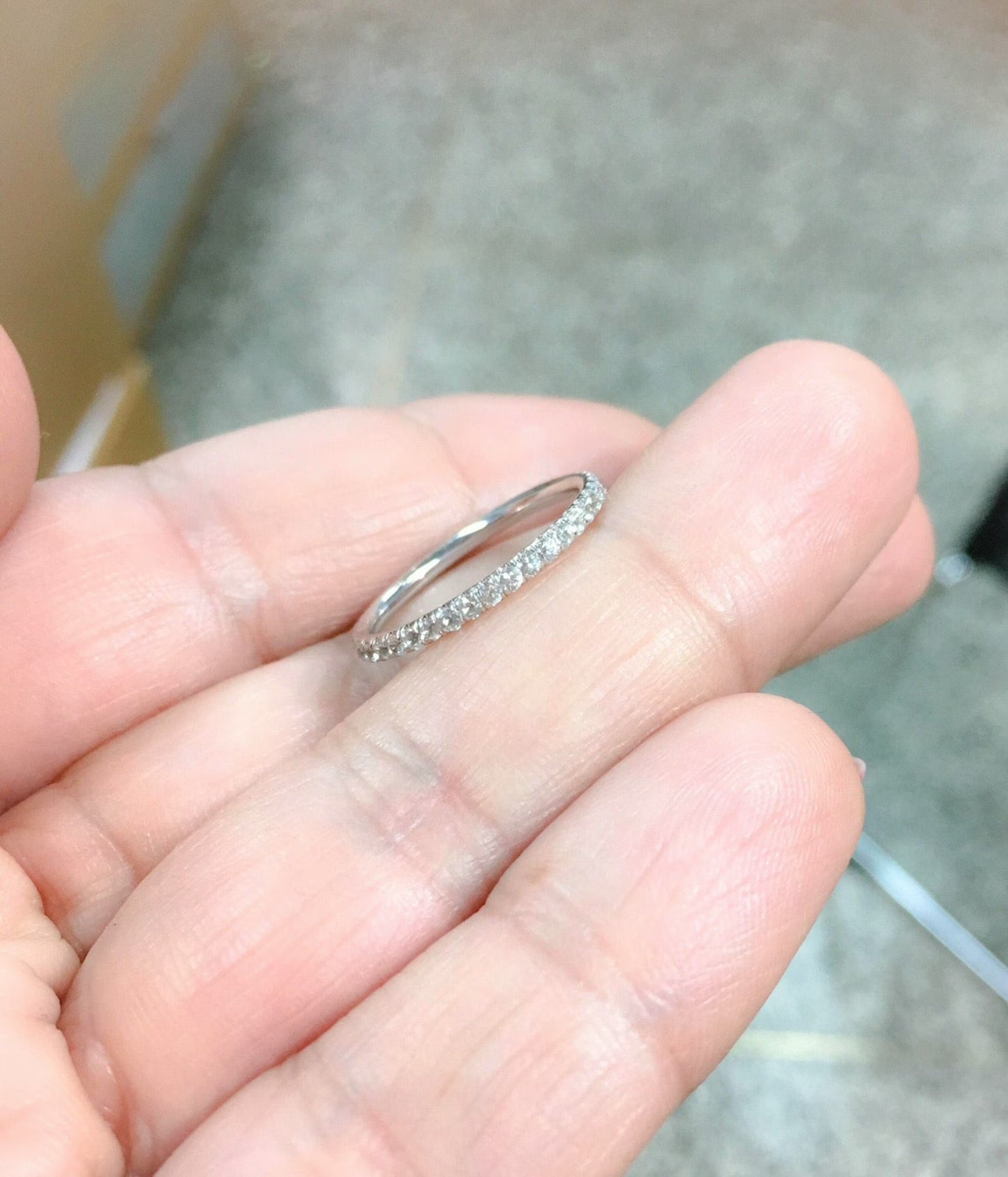 UPGRADE FOR CARLA/ Set of Two 3/4 Eternity Pave Lab Grown Diamond Bands Must Be Made into FULL ETERNITY Bands