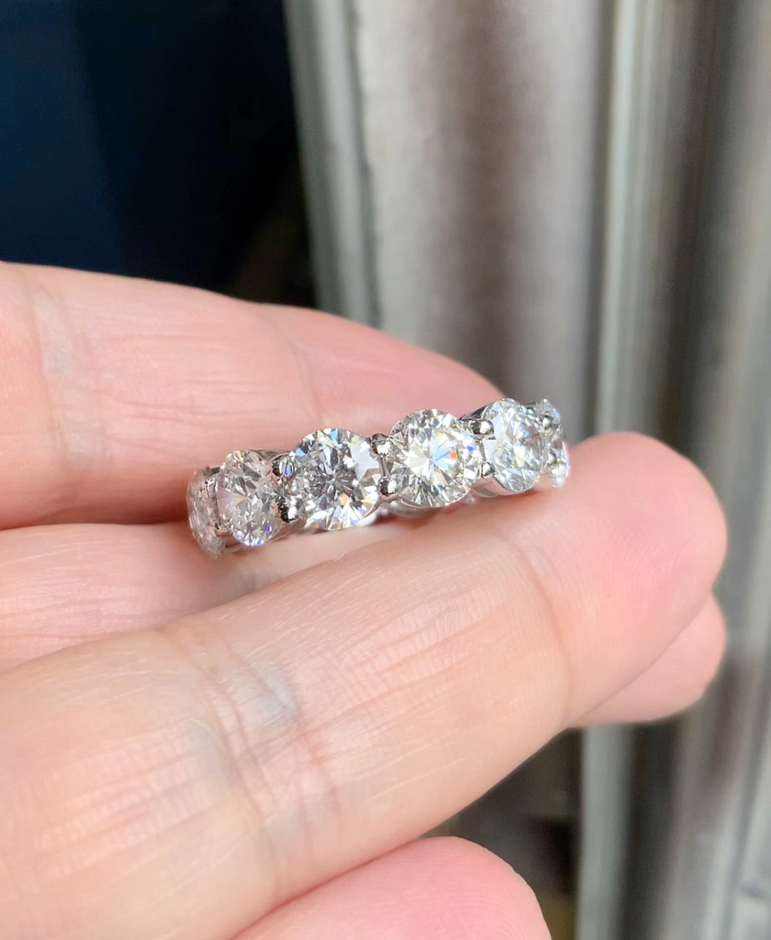 10 Carat Lab Grown Diamond Band/ Shared Prong Set Full Eternity 10 ctw Diamond Wedding Ring/ About 6mm Wide Diamond Infinity Ring with Appraisal