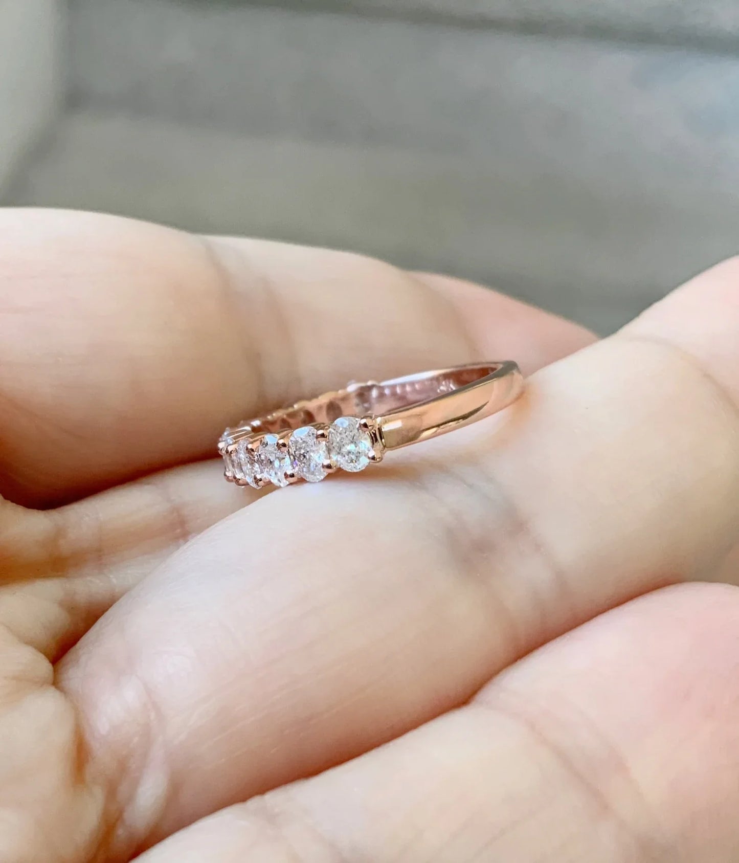 Reserved for Kate ONLY/ 1 Carat Band with 10 Oval Natural Diamonds/ Comes with APPRAISAL CERTIFICATE