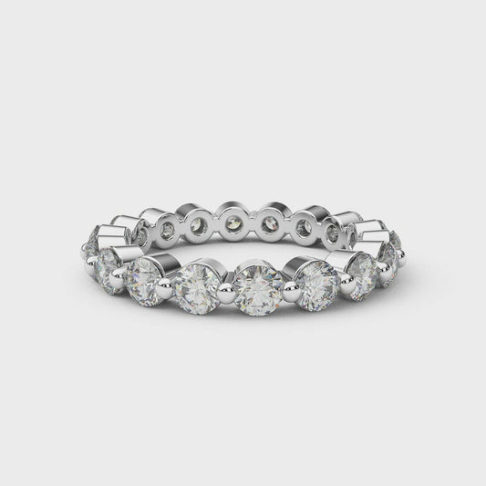3mm Full Eternity Prong Floating Natural Diamond Bubble Ring