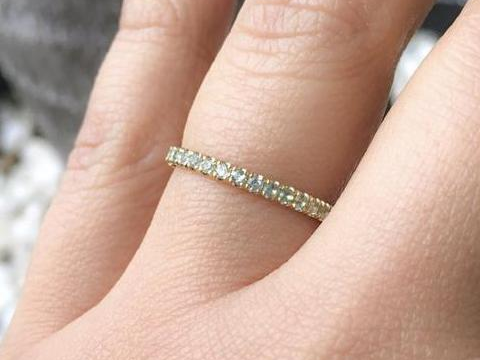 2mm Green Sapphire Eternity Band