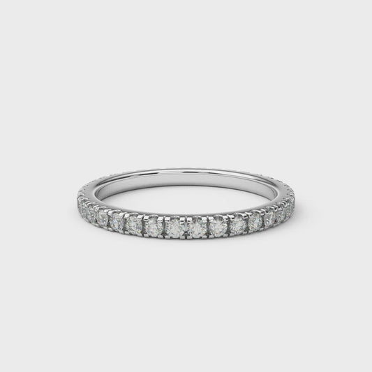 2mm Lab Grown Diamond Band/ Full Eternity Pave Diamond Wedding Anniversary Stacking Ring